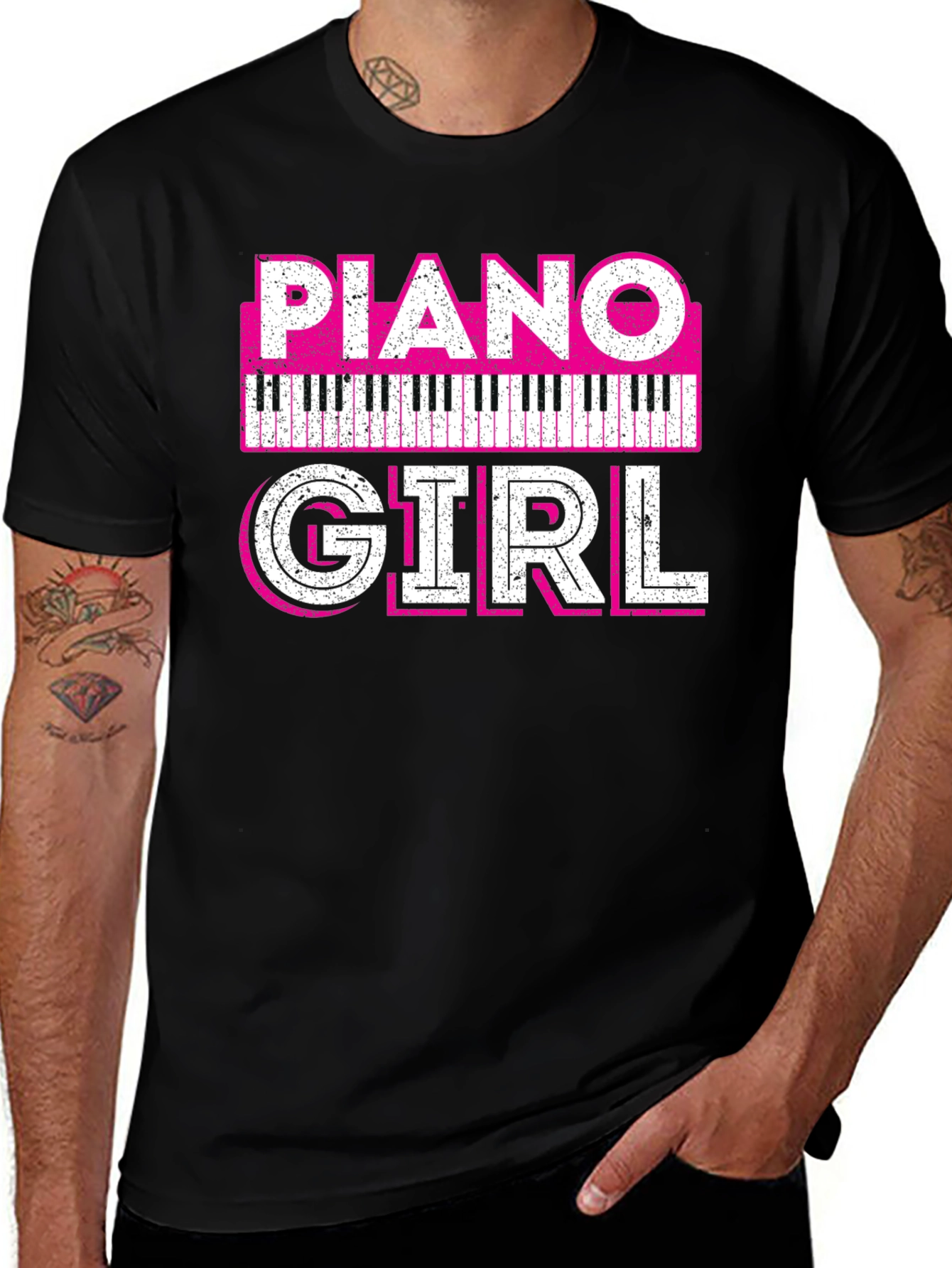 Piano Girl Graphic Tee - Musicians T-Shirt