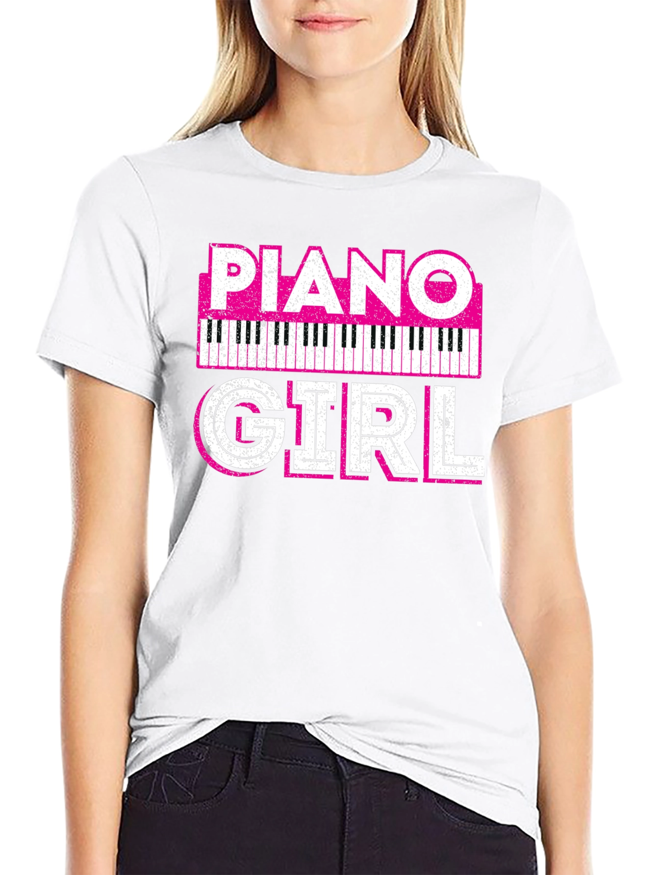 Piano Girl Graphic Tee - Musicians T-Shirt
