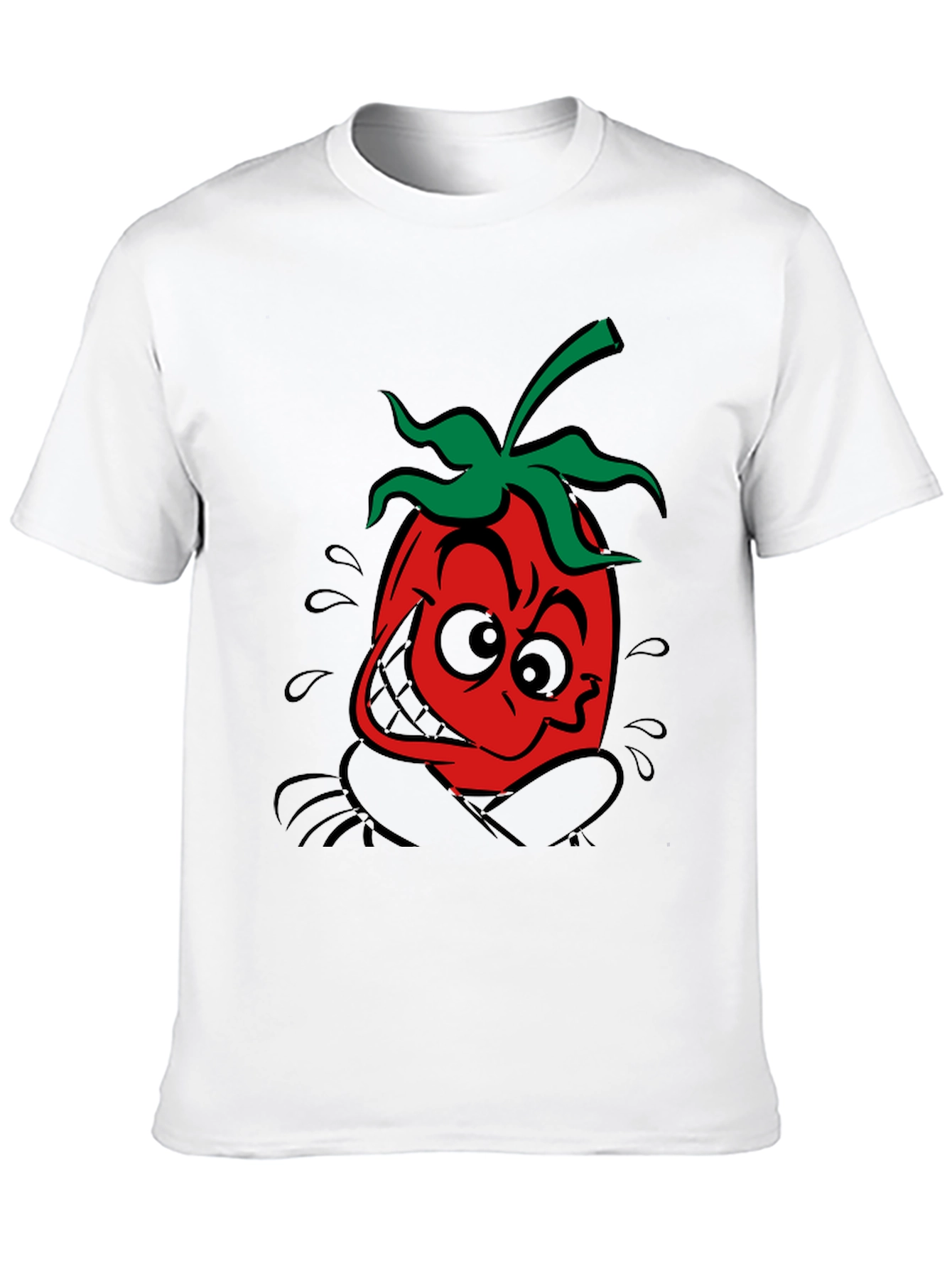Funky Tomato Graphic Tee - Black Cotton T-Shirt