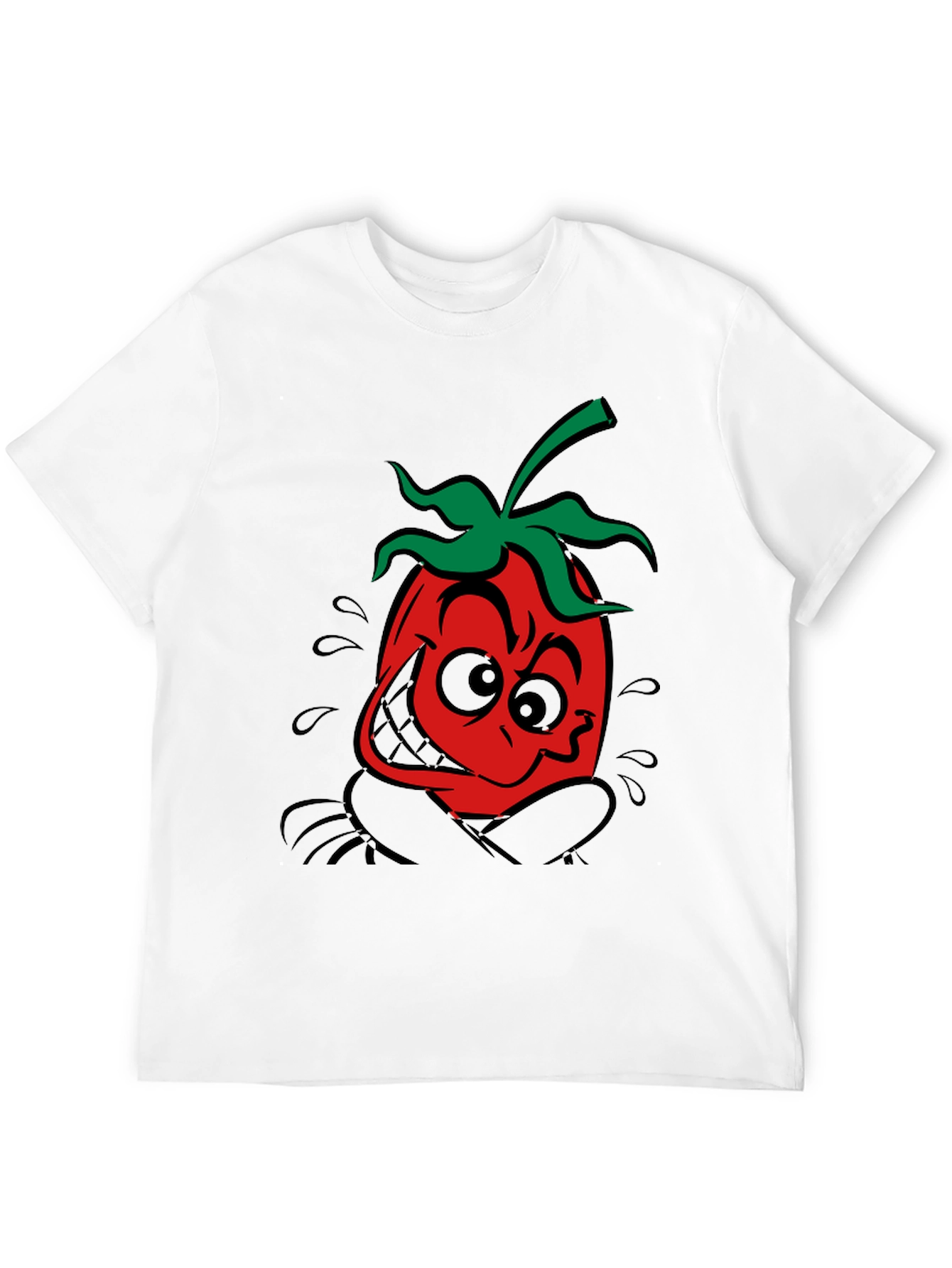 Funky Tomato Graphic Tee - Black Cotton T-Shirt
