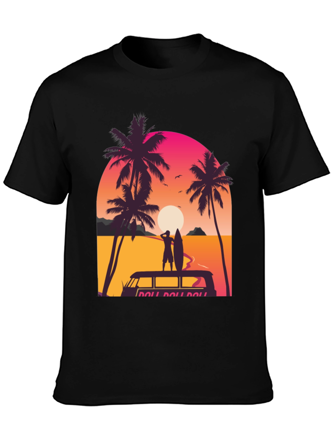 Sunset Surfer Graphic Tee - Beach Vibes