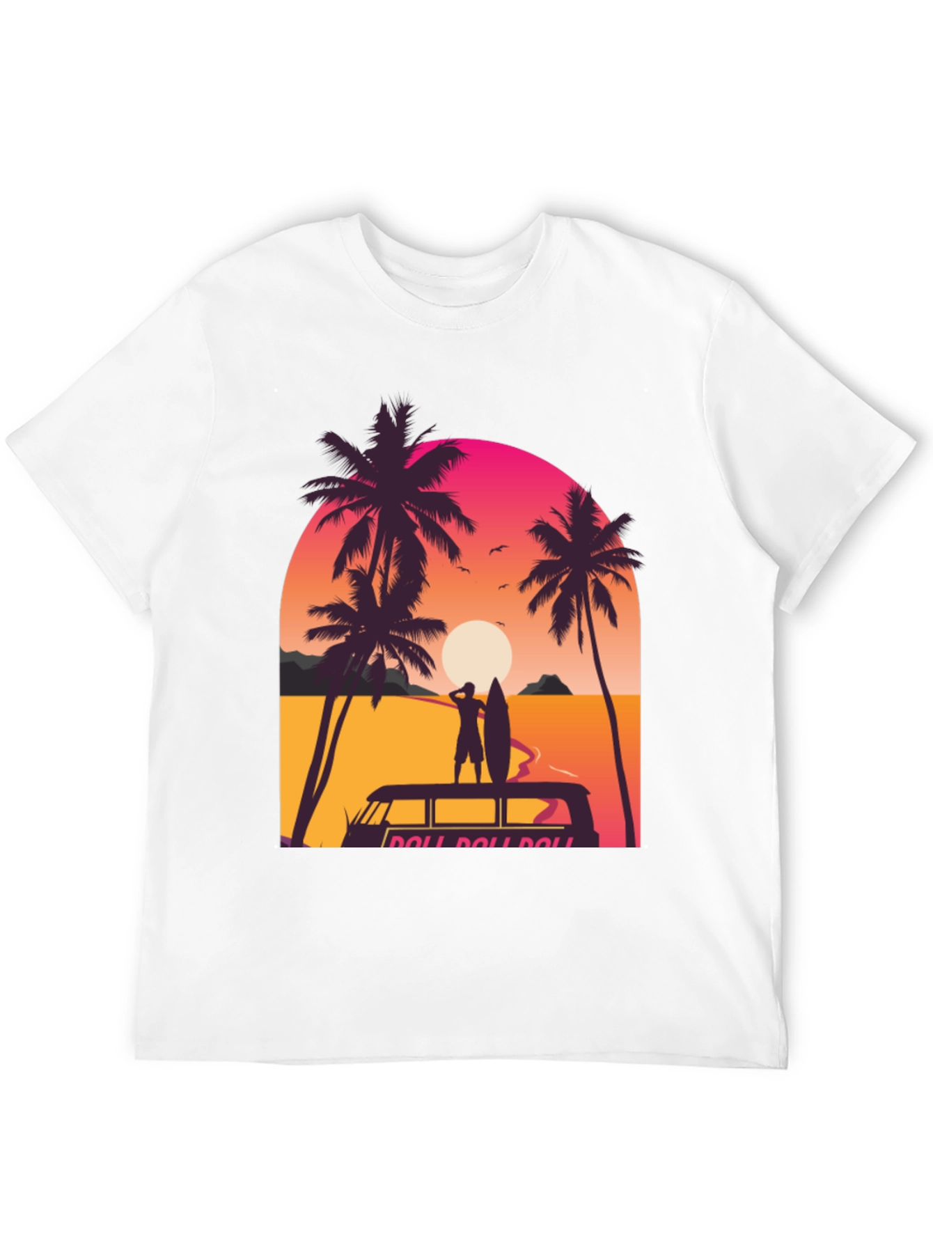 Sunset Surfer Graphic Tee - Beach Vibes