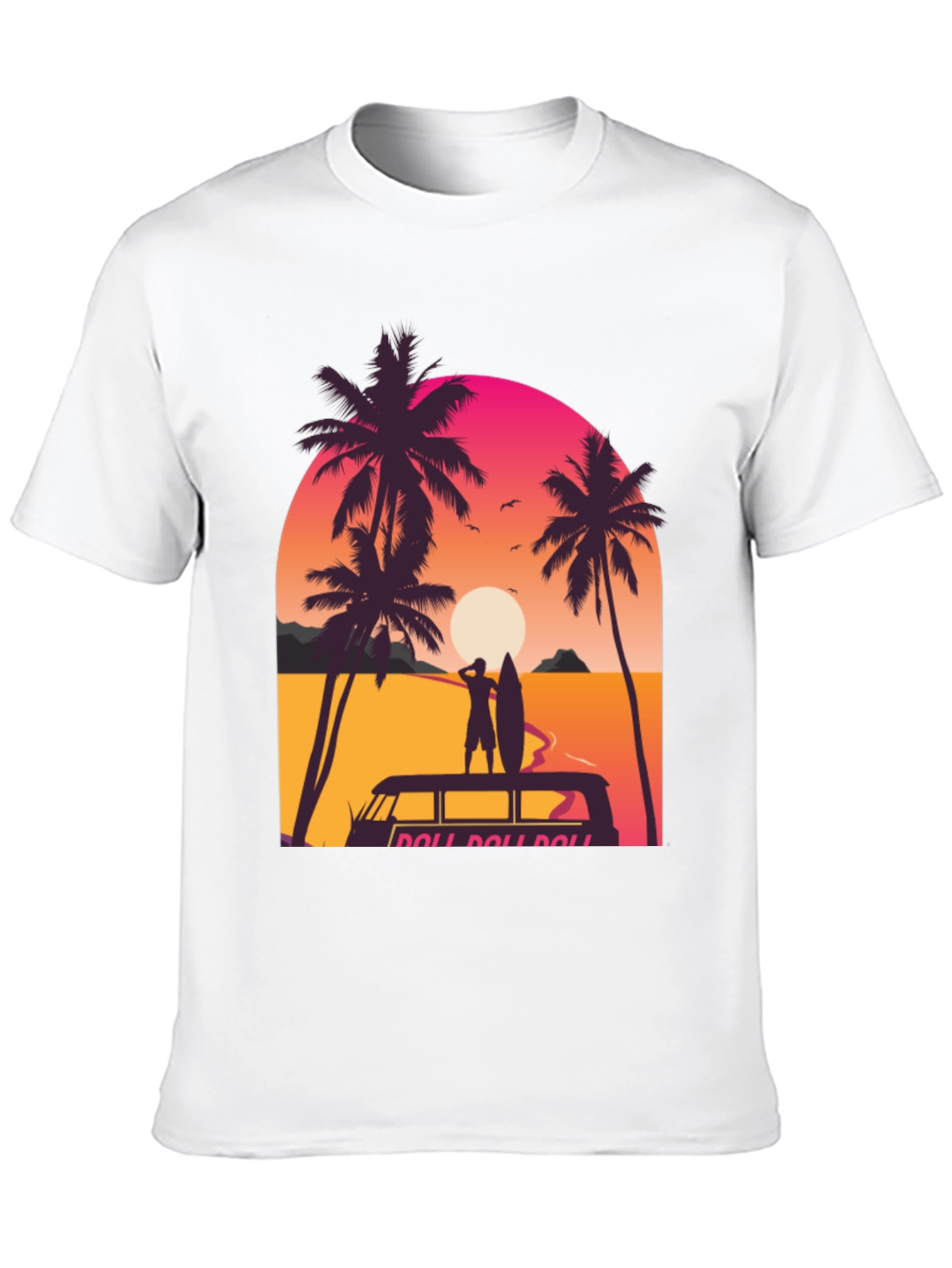Sunset Surfer Graphic Tee - Beach Vibes