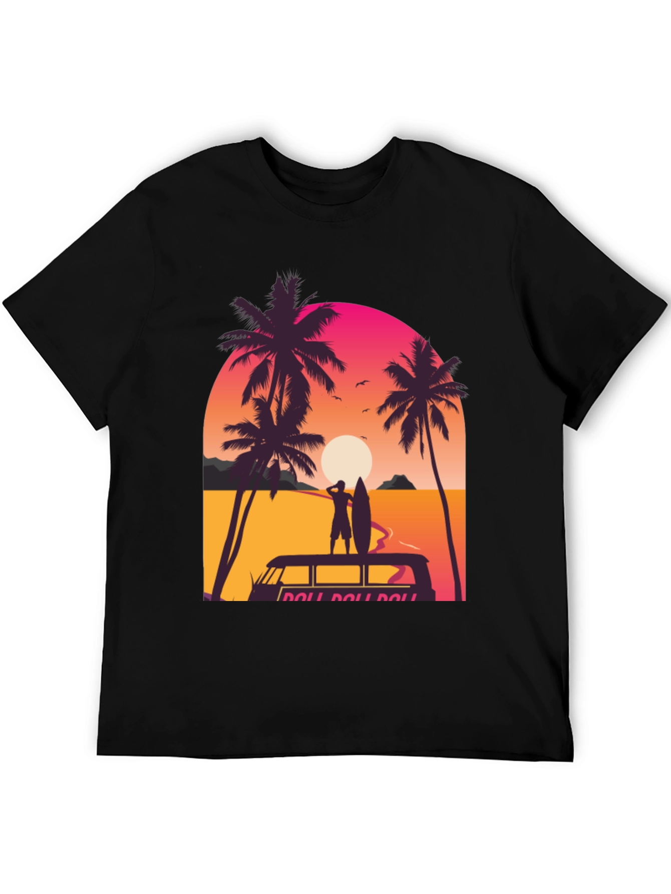 Sunset Surfer Graphic Tee - Beach Vibes