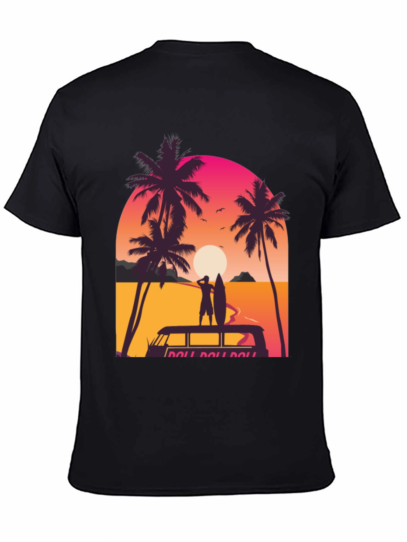 Sunset Surfer Graphic Tee - Beach Vibes