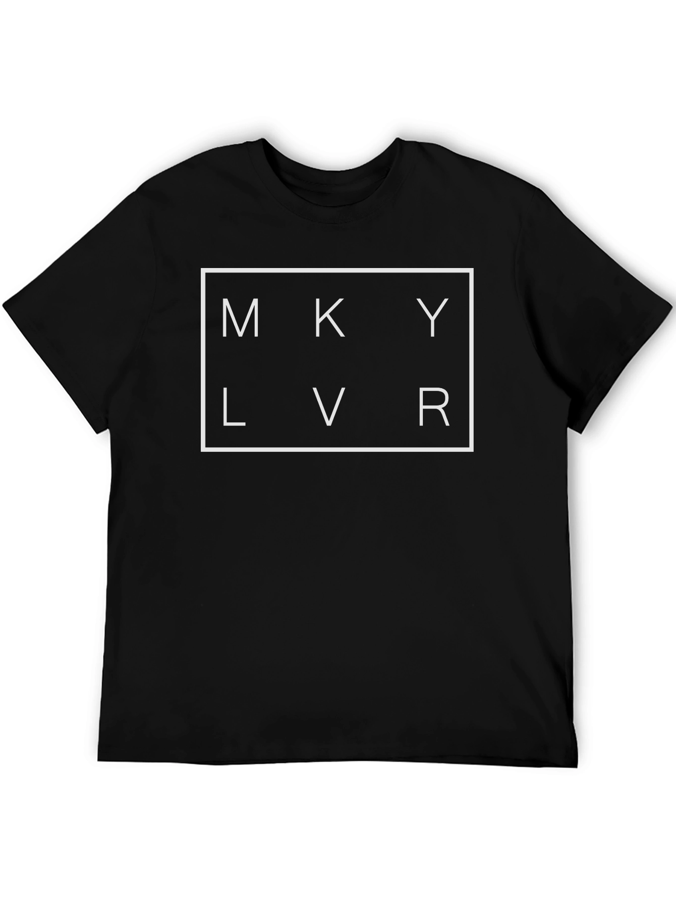 Modern Black T-Shirt with Geometric Letter Design