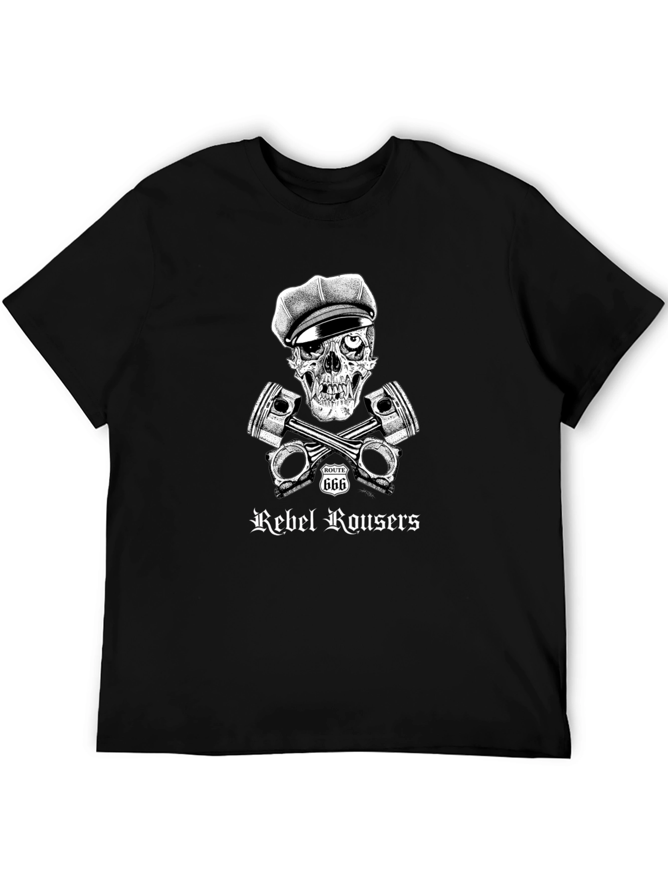 Rebel Rousers Skull & Pistons Graphic T-Shirt