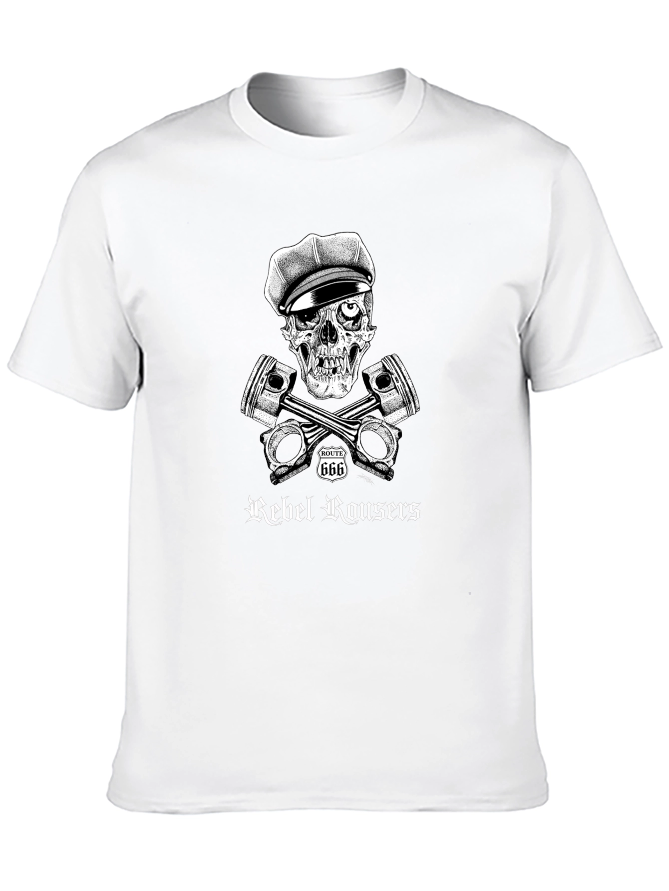 Rebel Rousers Skull & Pistons Graphic T-Shirt
