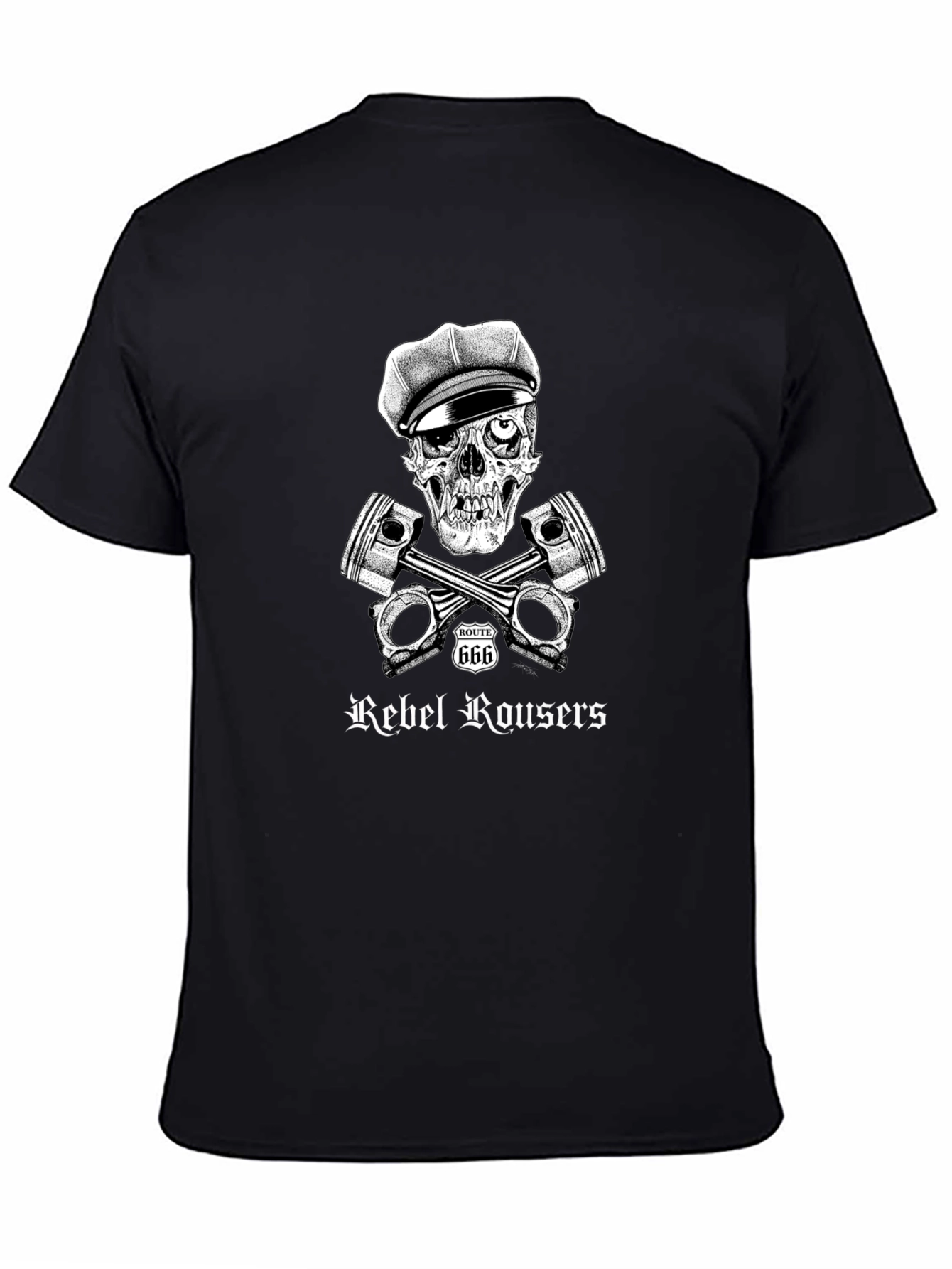 Rebel Rousers Skull & Pistons Graphic T-Shirt