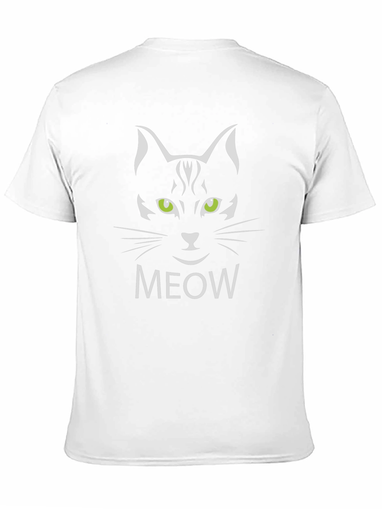 Meow Cat Graphic Tee - Black Cotton T-Shirt