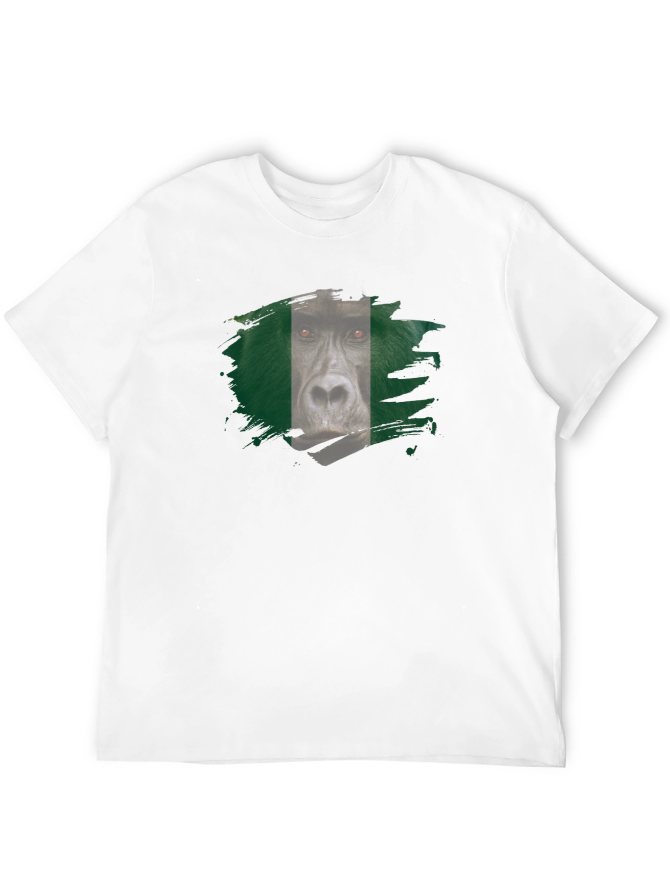 Gorilla Nigeria Flag Graphic Black T-Shirt
