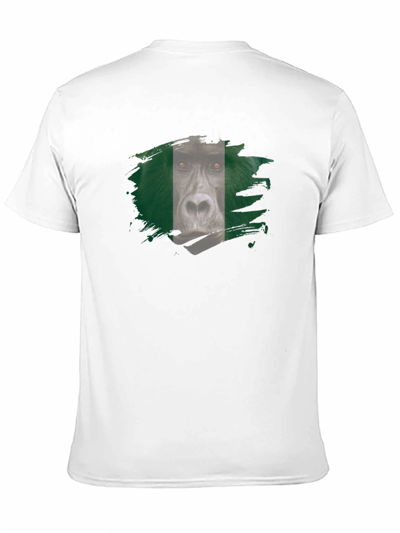 Gorilla Nigeria Flag Graphic Black T-Shirt
