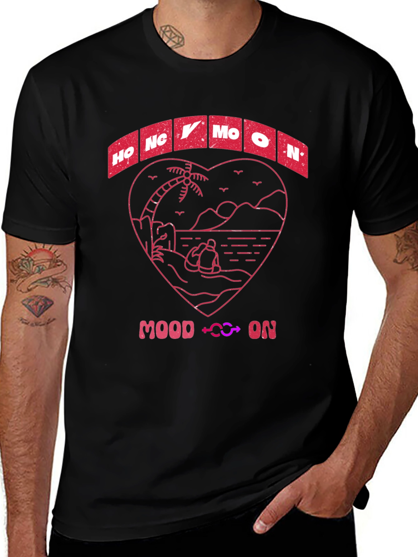 Honeymoon Mood On T-Shirt - Beach Love