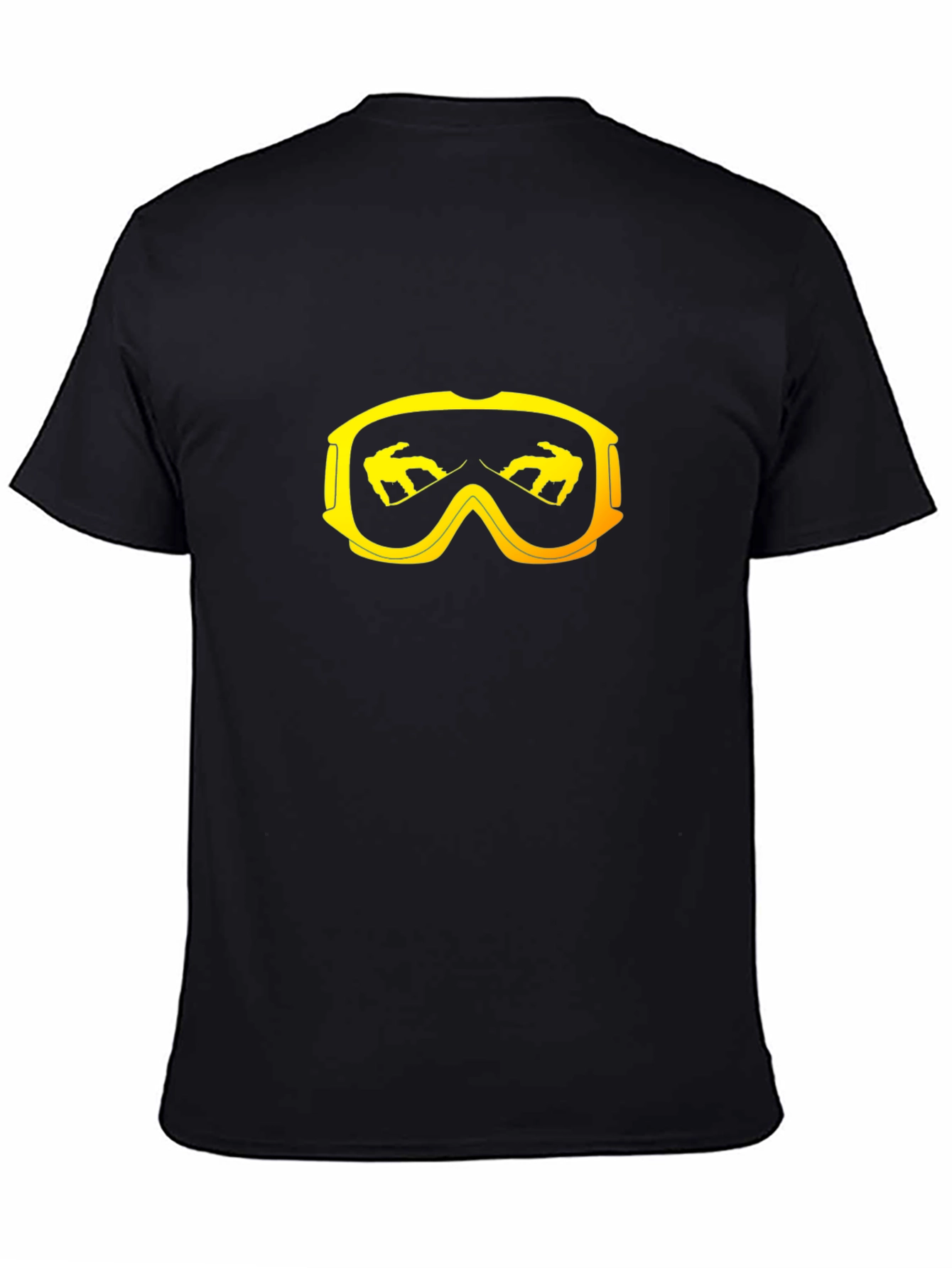 Snowboard Goggles Graphic Tee - Black Cotton T-Shirt
