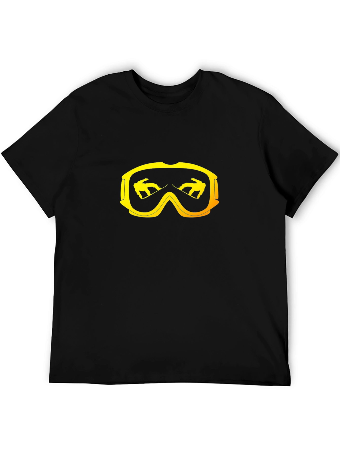Snowboard Goggles Graphic Tee - Black Cotton T-Shirt