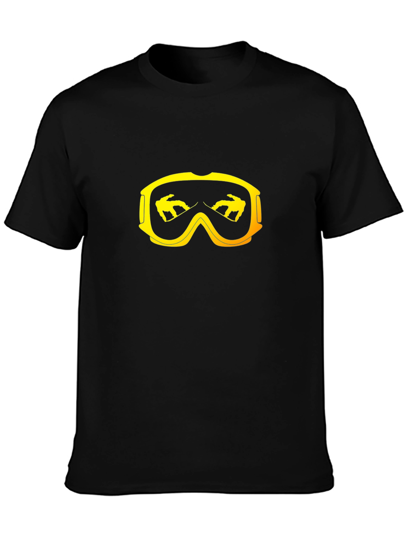 Snowboard Goggles Graphic Tee - Black Cotton T-Shirt
