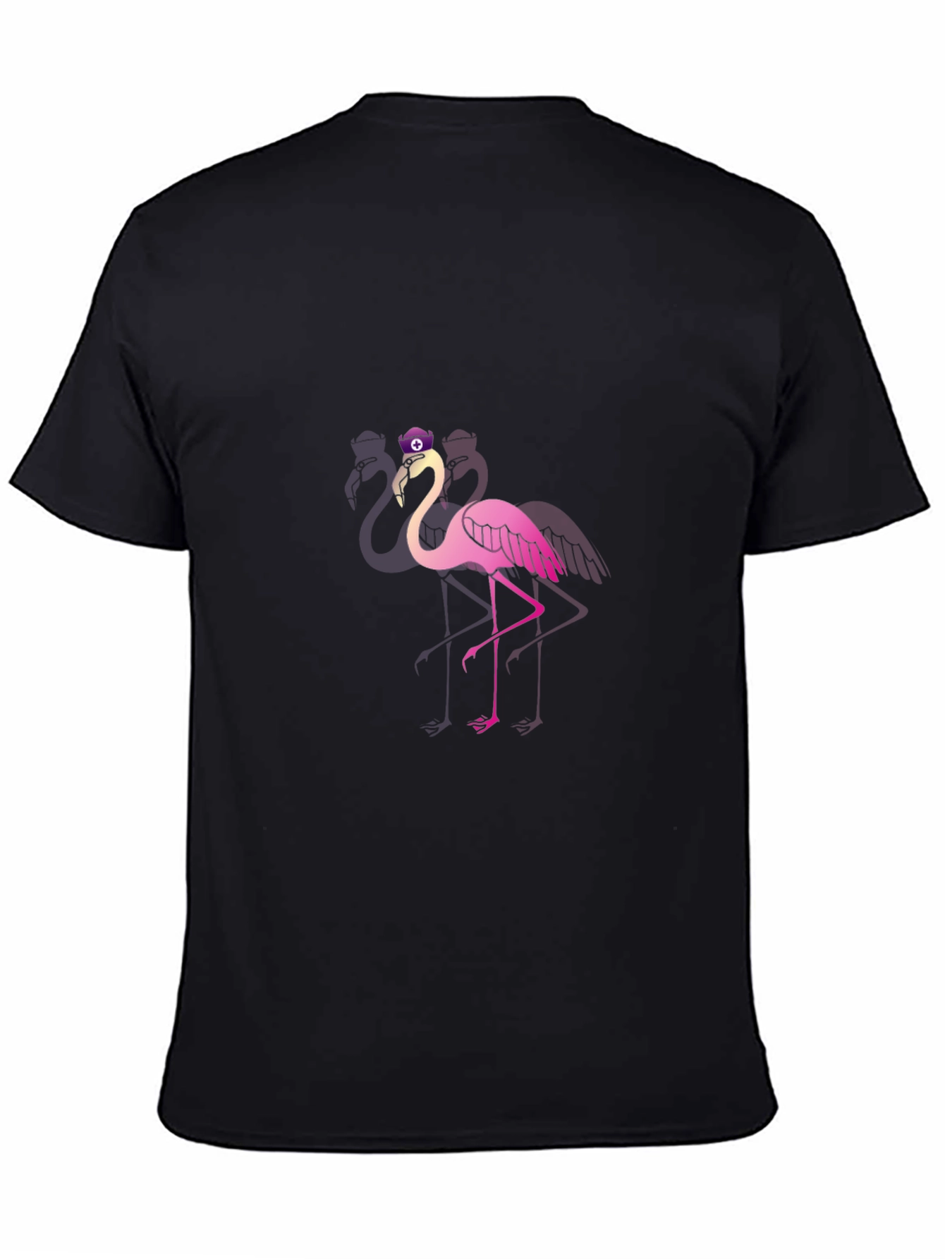 Funky Flamingo T-Shirt - Black Cotton Blend