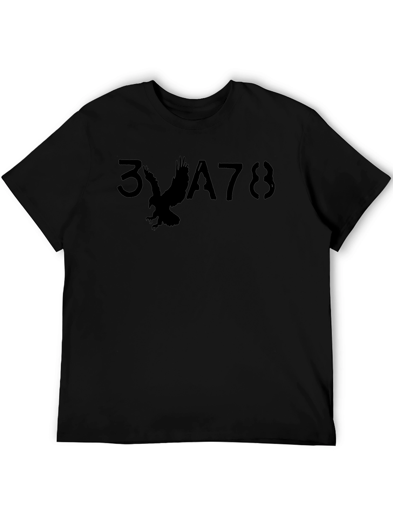 Mens Black Graphic T-Shirt - Eagle Design
