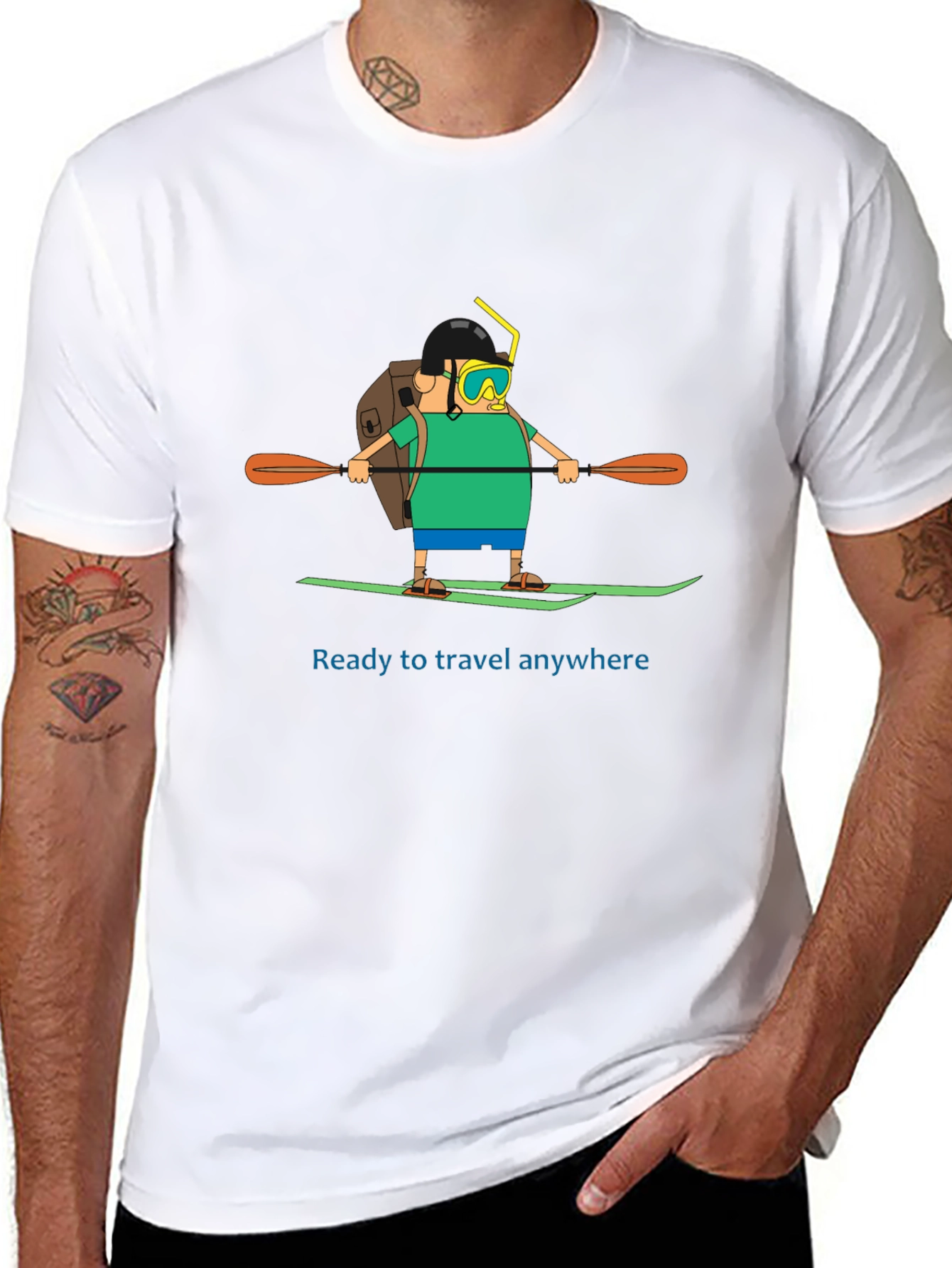 Traveler Cartoon Graphic T-Shirt