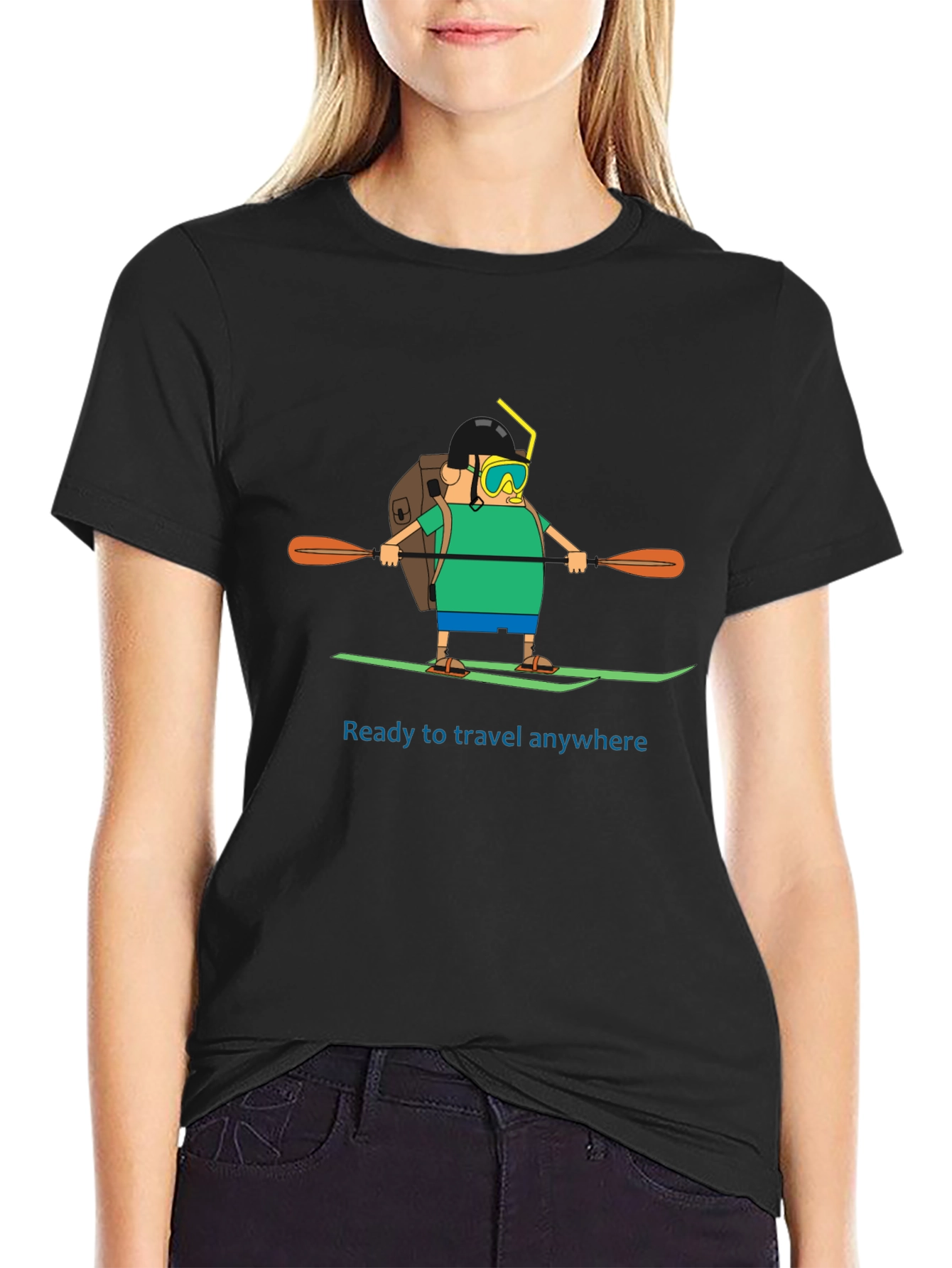 Traveler Cartoon Graphic T-Shirt