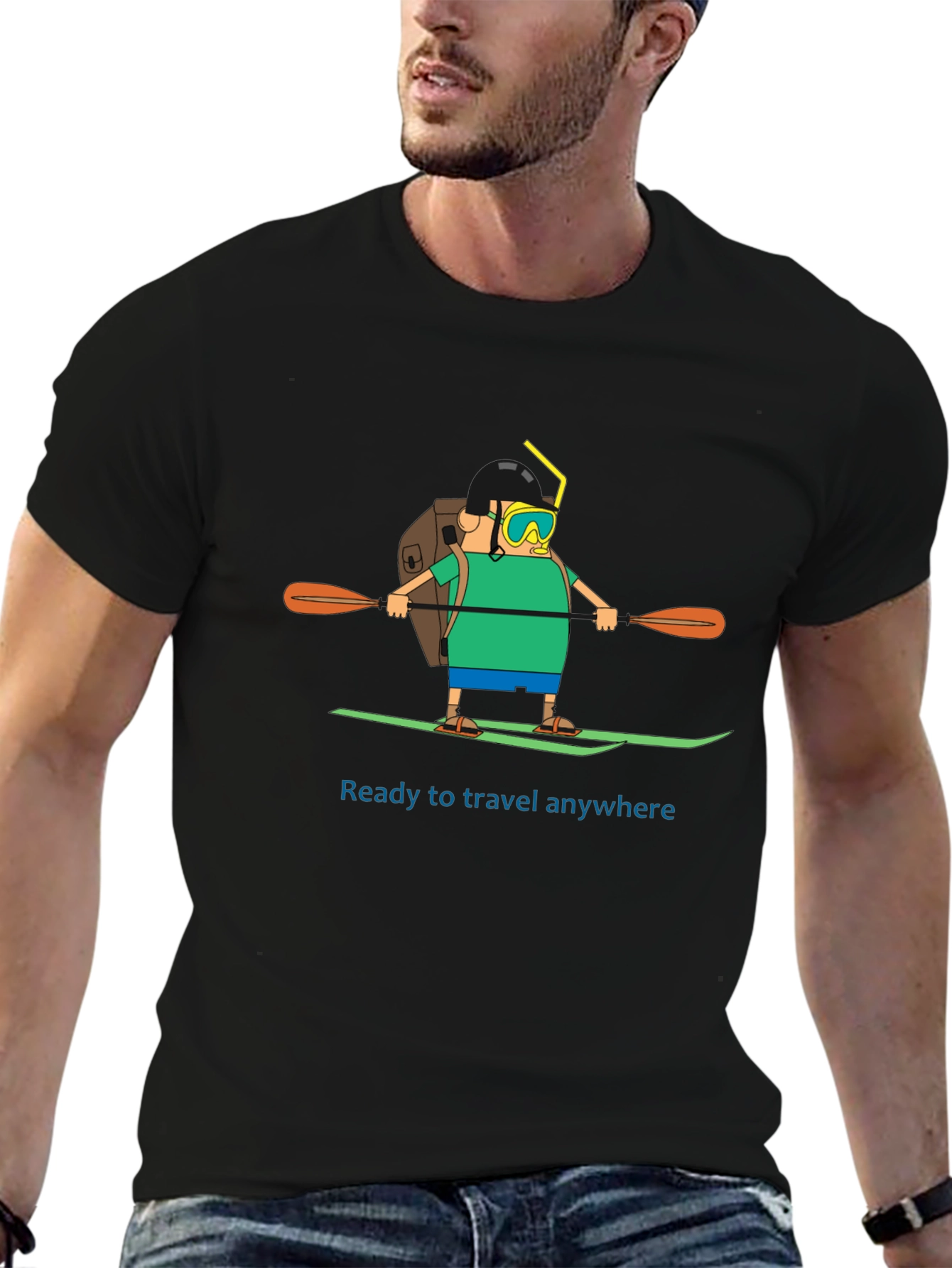 Traveler Cartoon Graphic T-Shirt