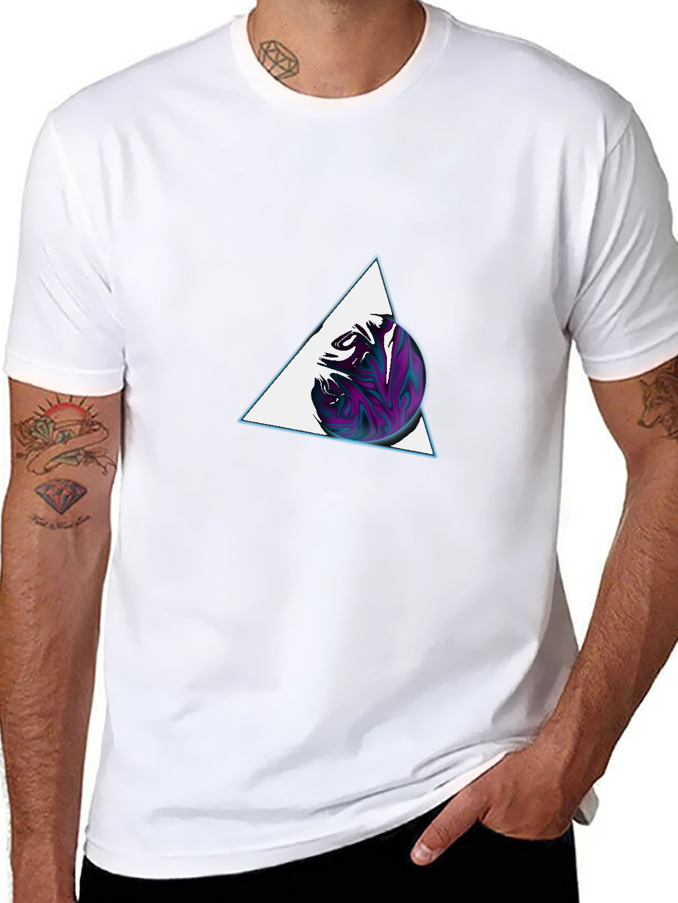 Abstract Triangle Sphere Graphic Tee