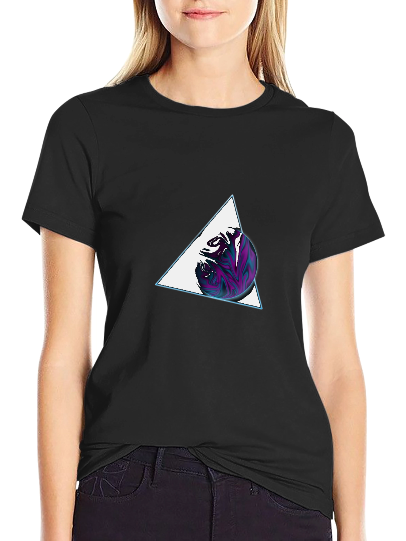 Abstract Triangle Sphere Graphic Tee
