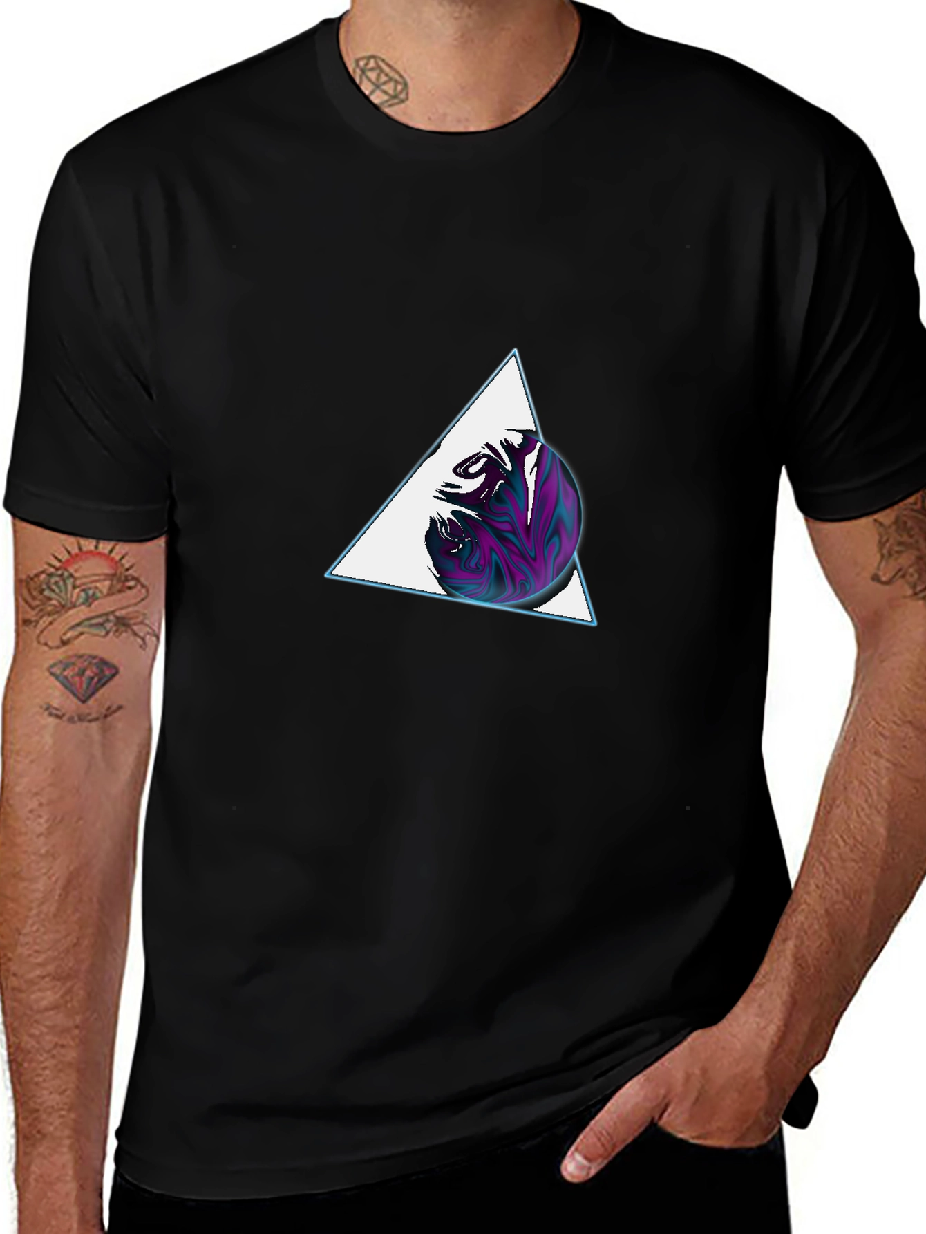 Abstract Triangle Sphere Graphic Tee