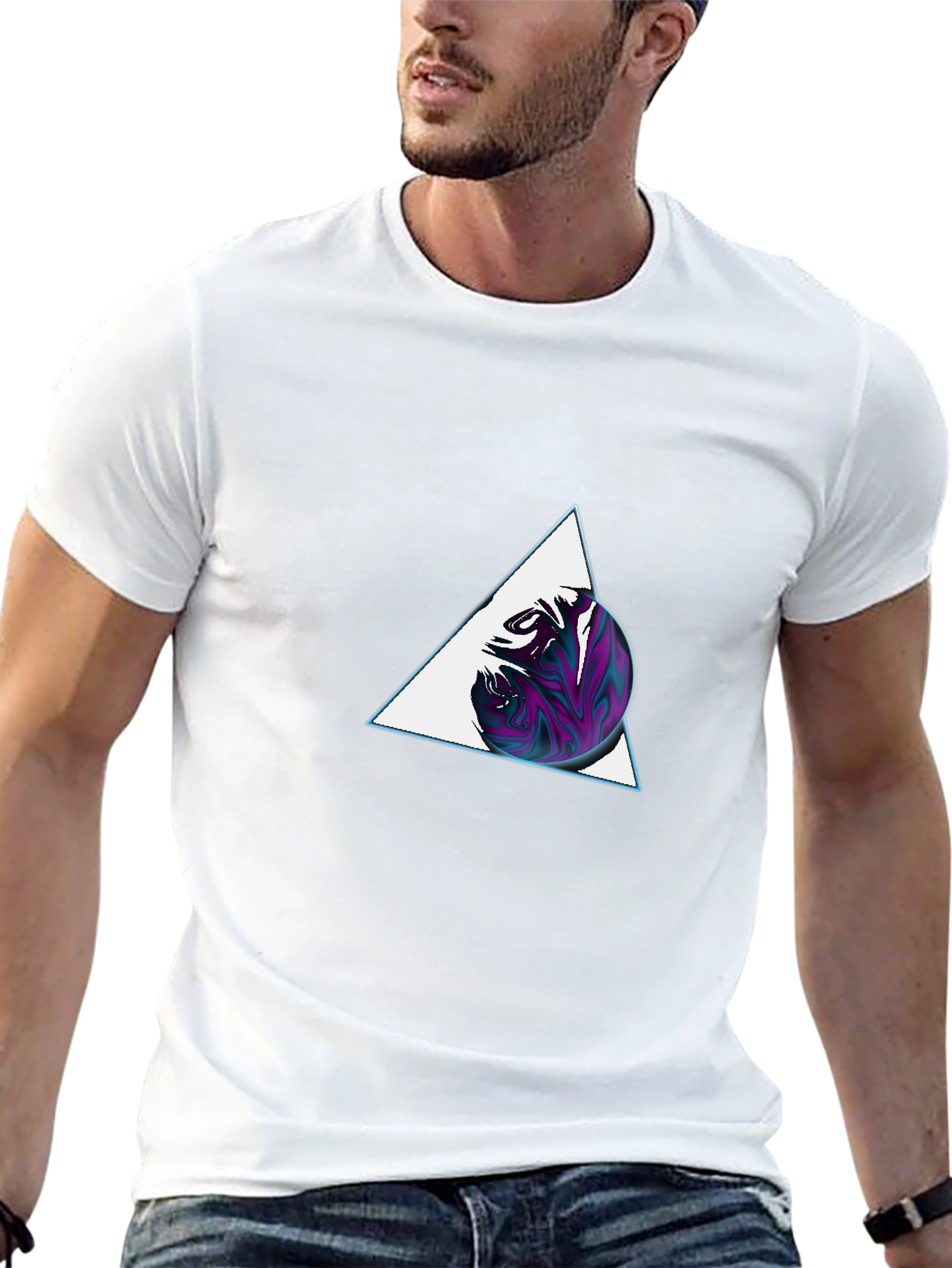 Abstract Triangle Sphere Graphic Tee