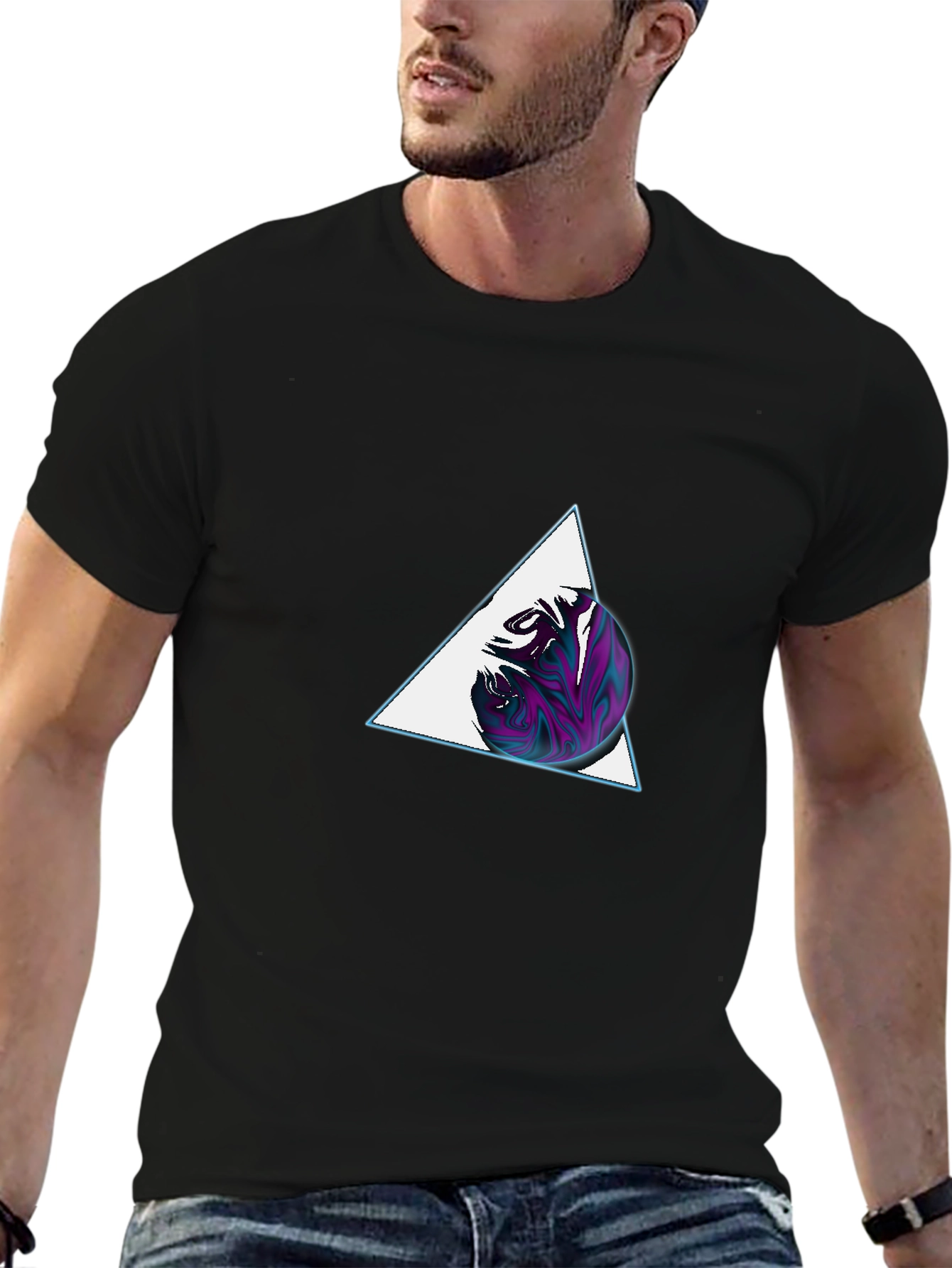 Abstract Triangle Sphere Graphic Tee