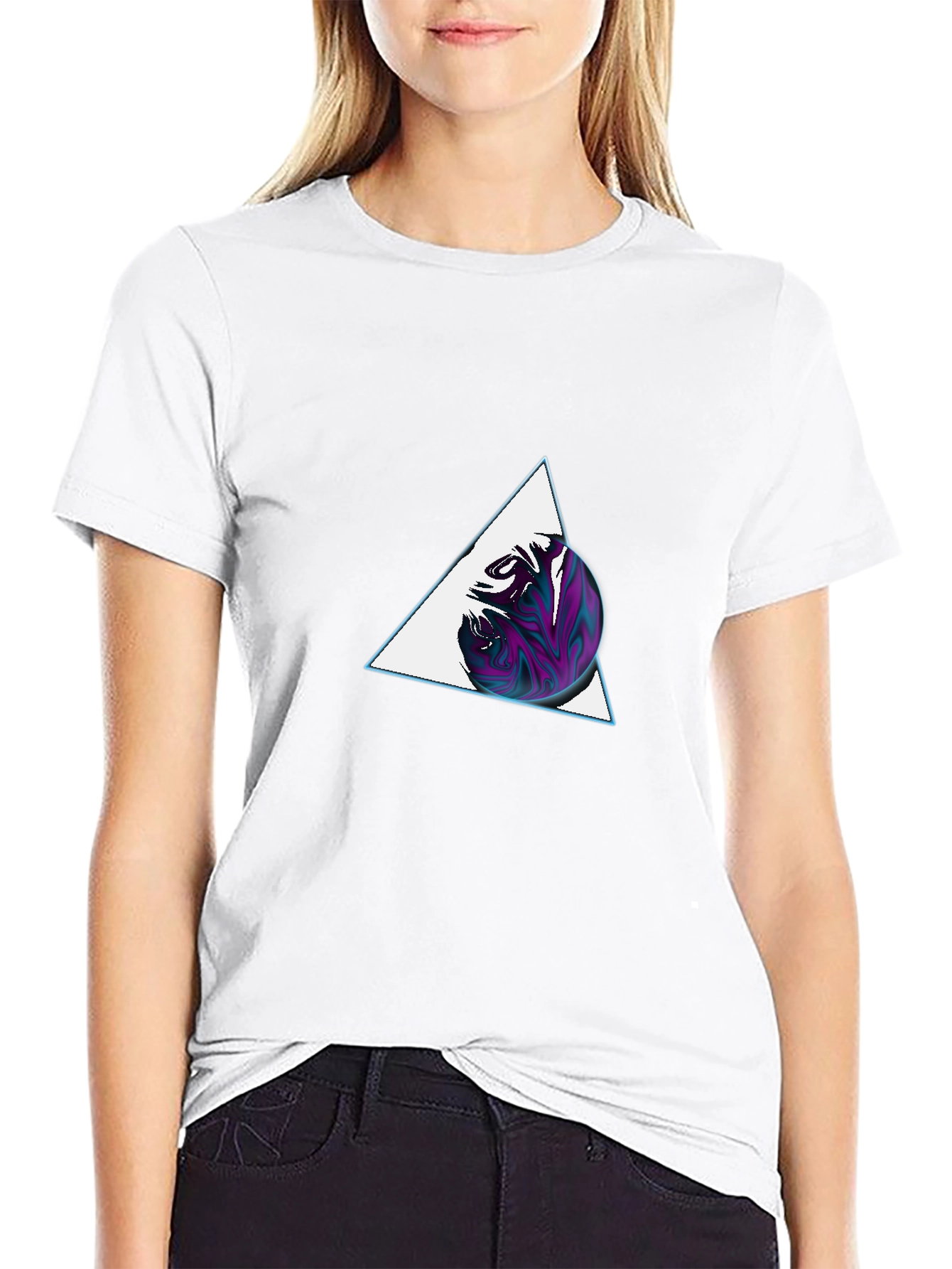 Abstract Triangle Sphere Graphic Tee