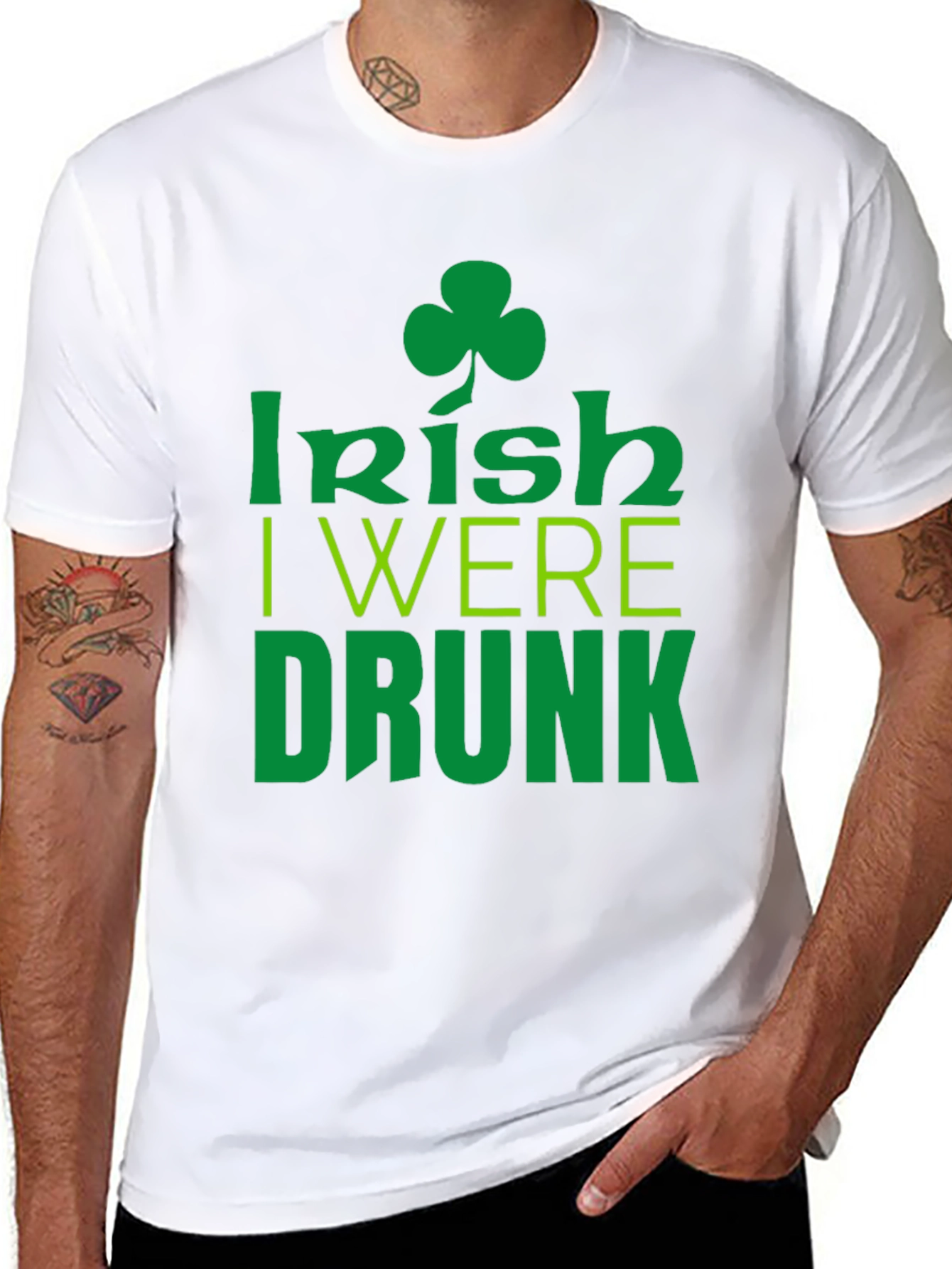 Irish I Were Drunk St. Patricks Day Black T-Shirt