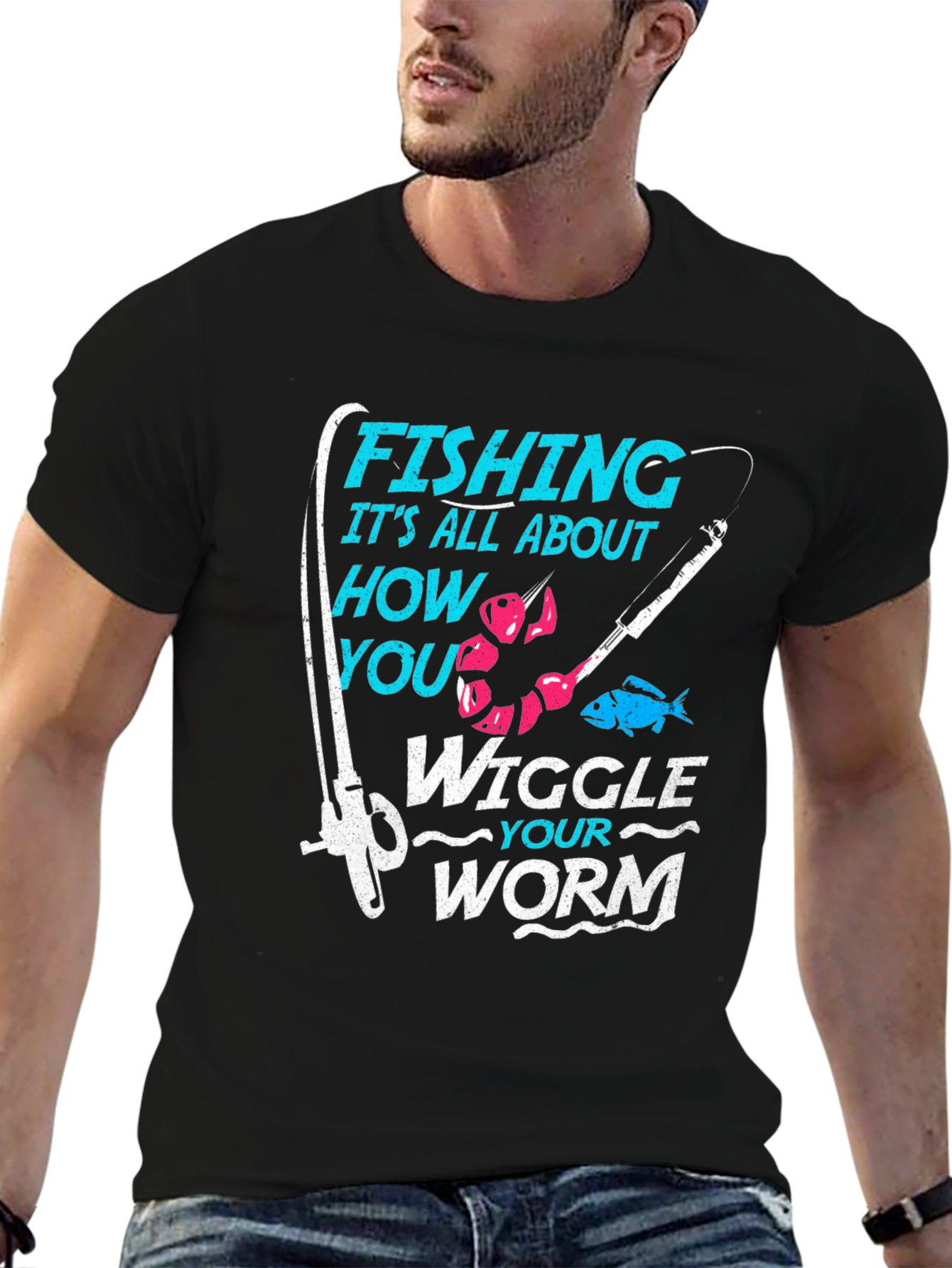 Fishing Wiggle Your Worm Graphic T-Shirt