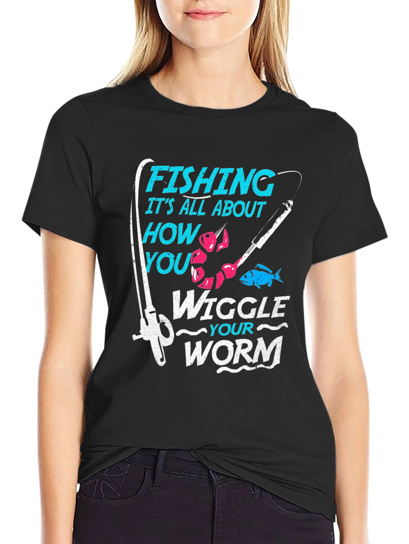 Fishing Wiggle Your Worm Graphic T-Shirt