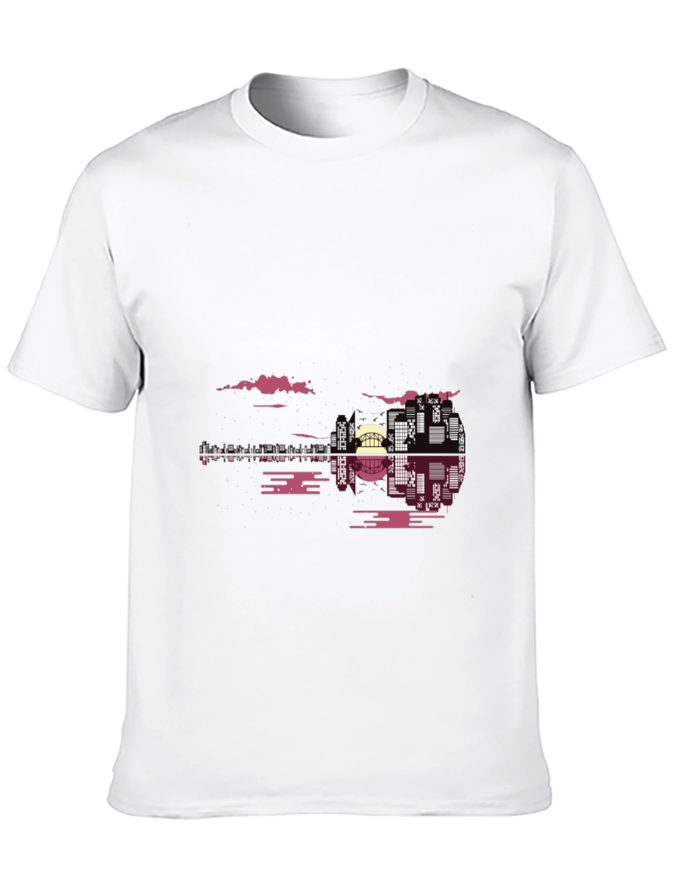 Urban Guitar Graphic Tee - Mens Black Cotton Shirt