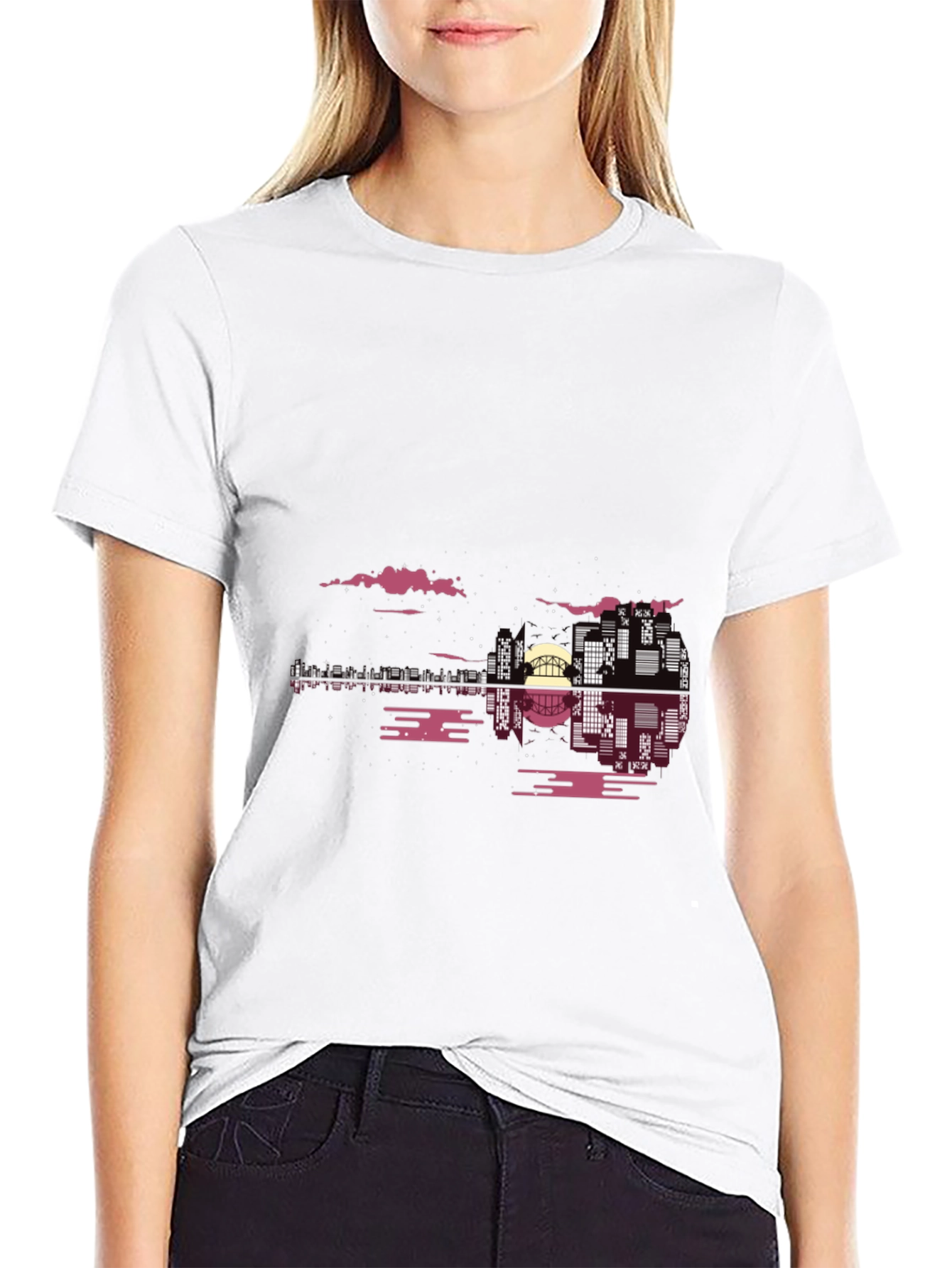 Urban Guitar Graphic Tee - Mens Black Cotton Shirt