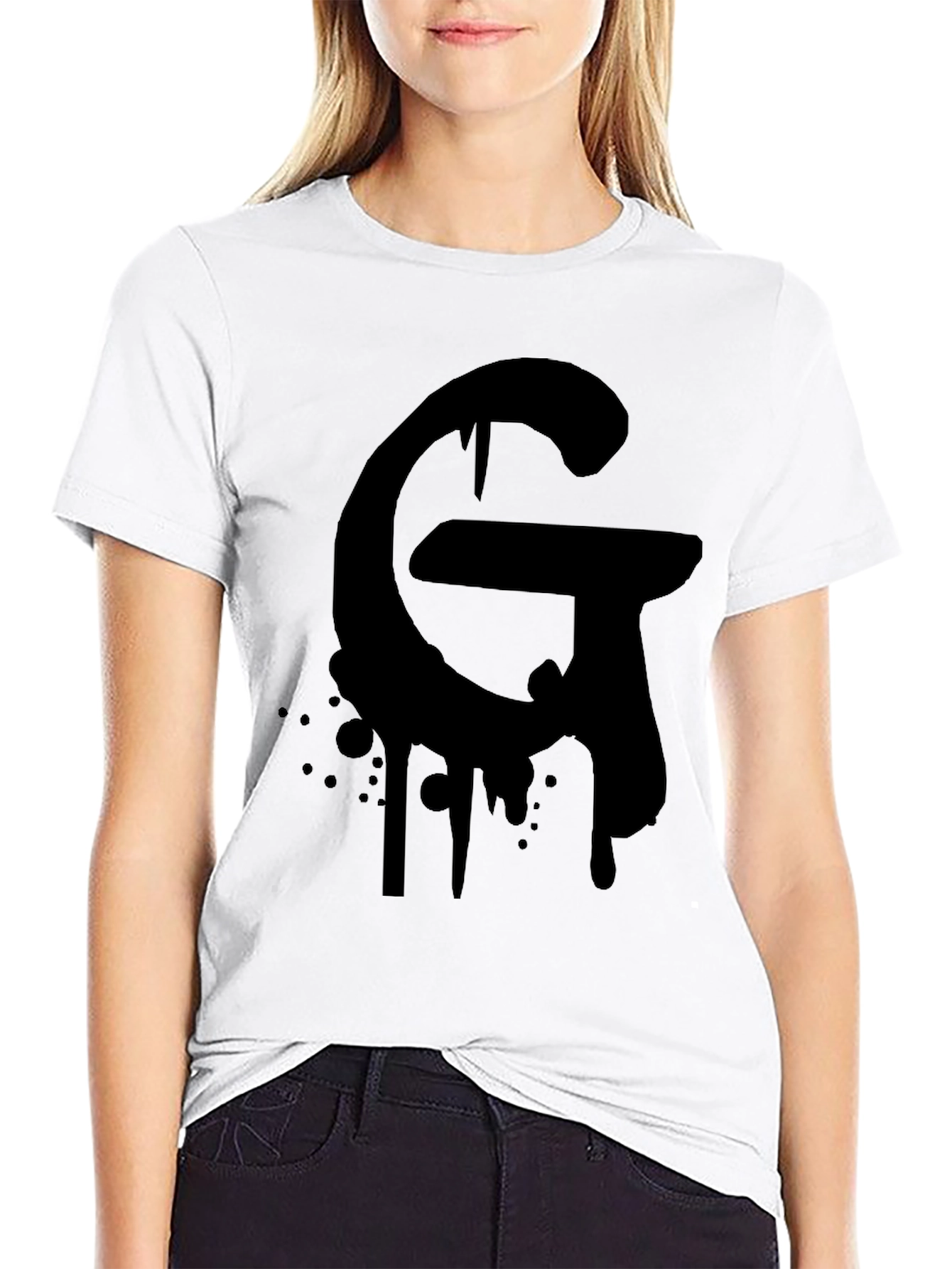 Mens Black Graphic G T-Shirt