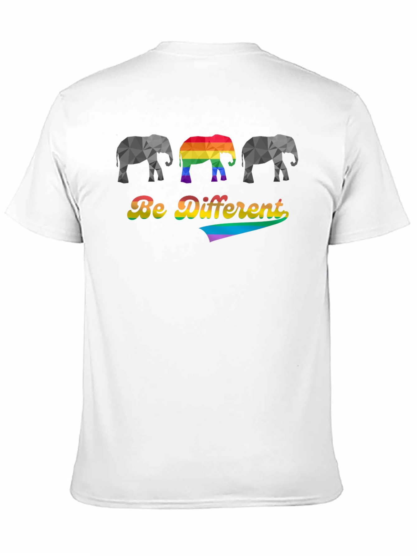 Be Different Elephant Graphic Tee - Black Cotton Blend