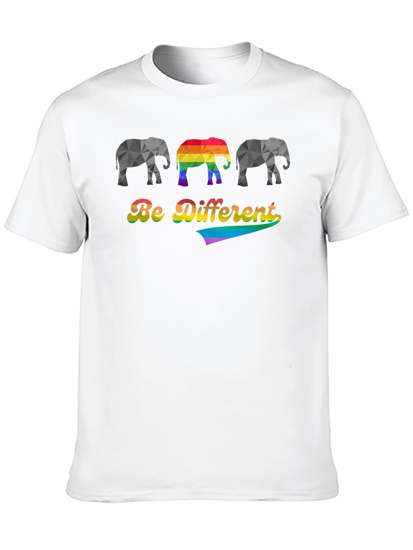 Be Different Elephant Graphic Tee - Black Cotton Blend
