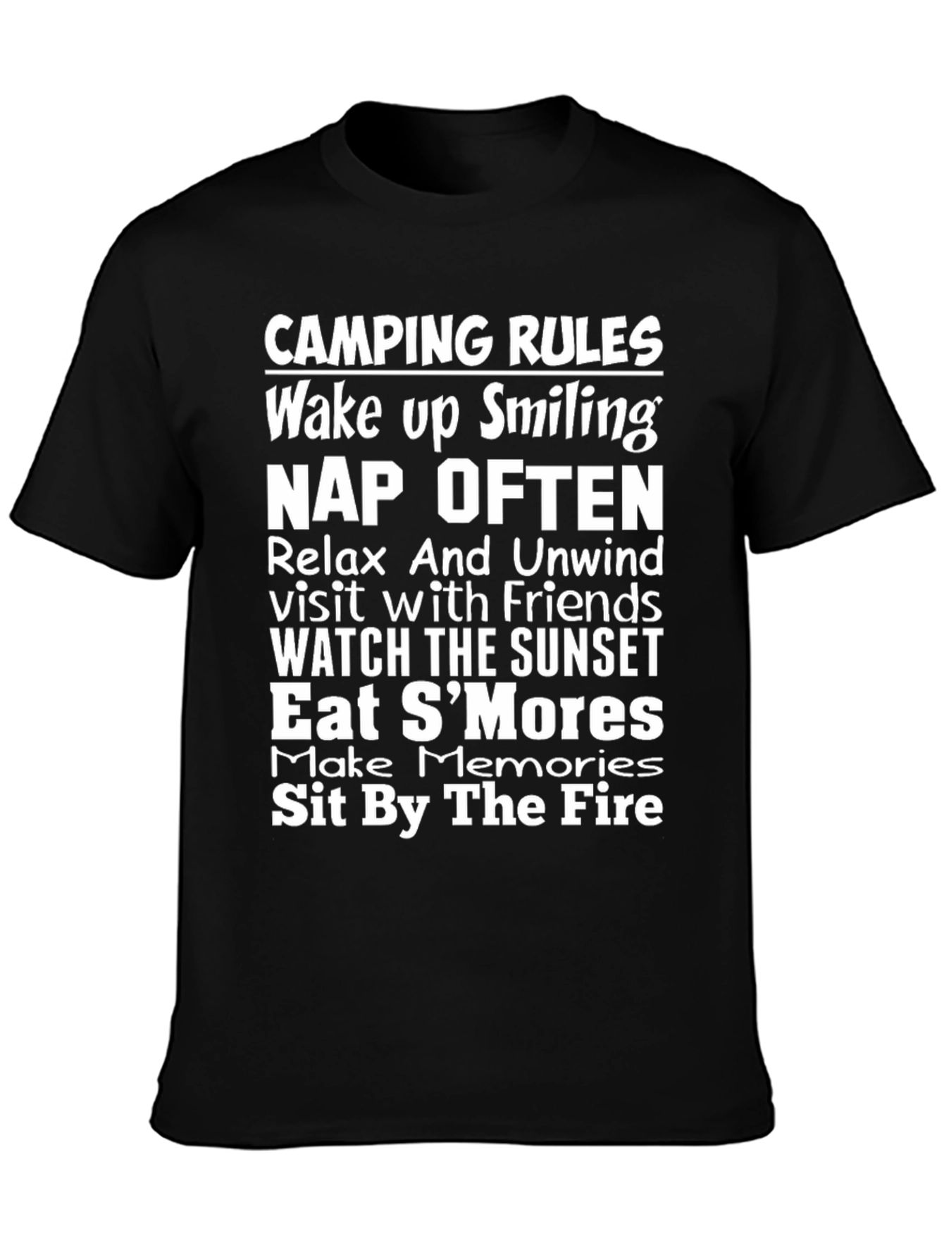 Camping Rules Graphic T-Shirt