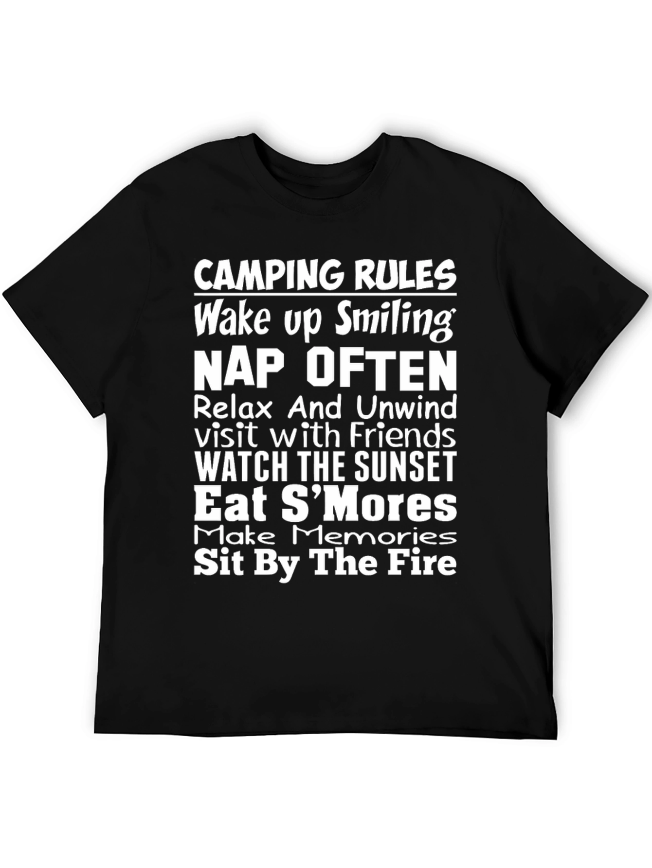 Camping Rules Graphic T-Shirt