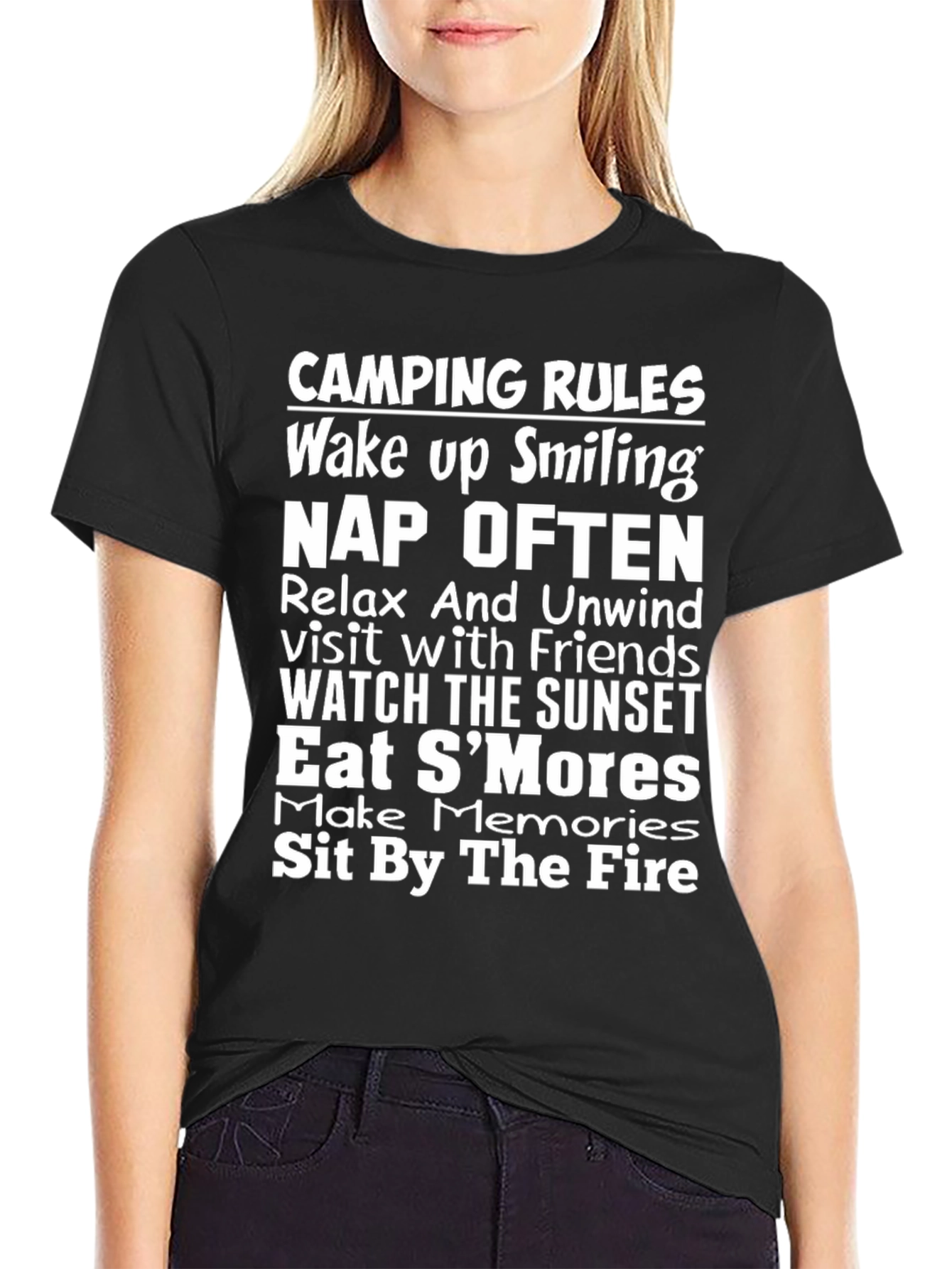 Camping Rules Graphic T-Shirt