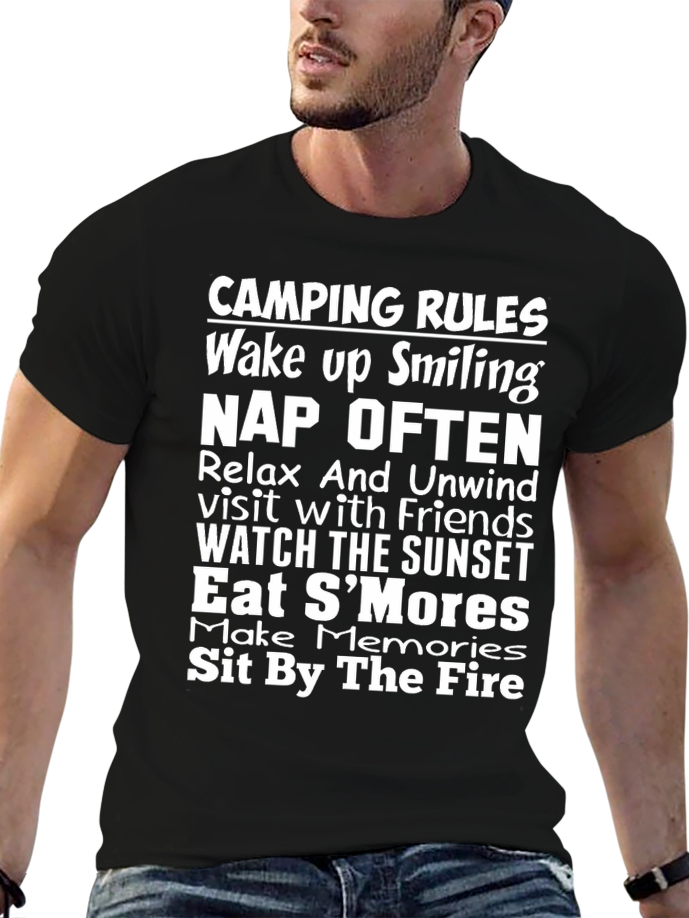 Camping Rules Graphic T-Shirt