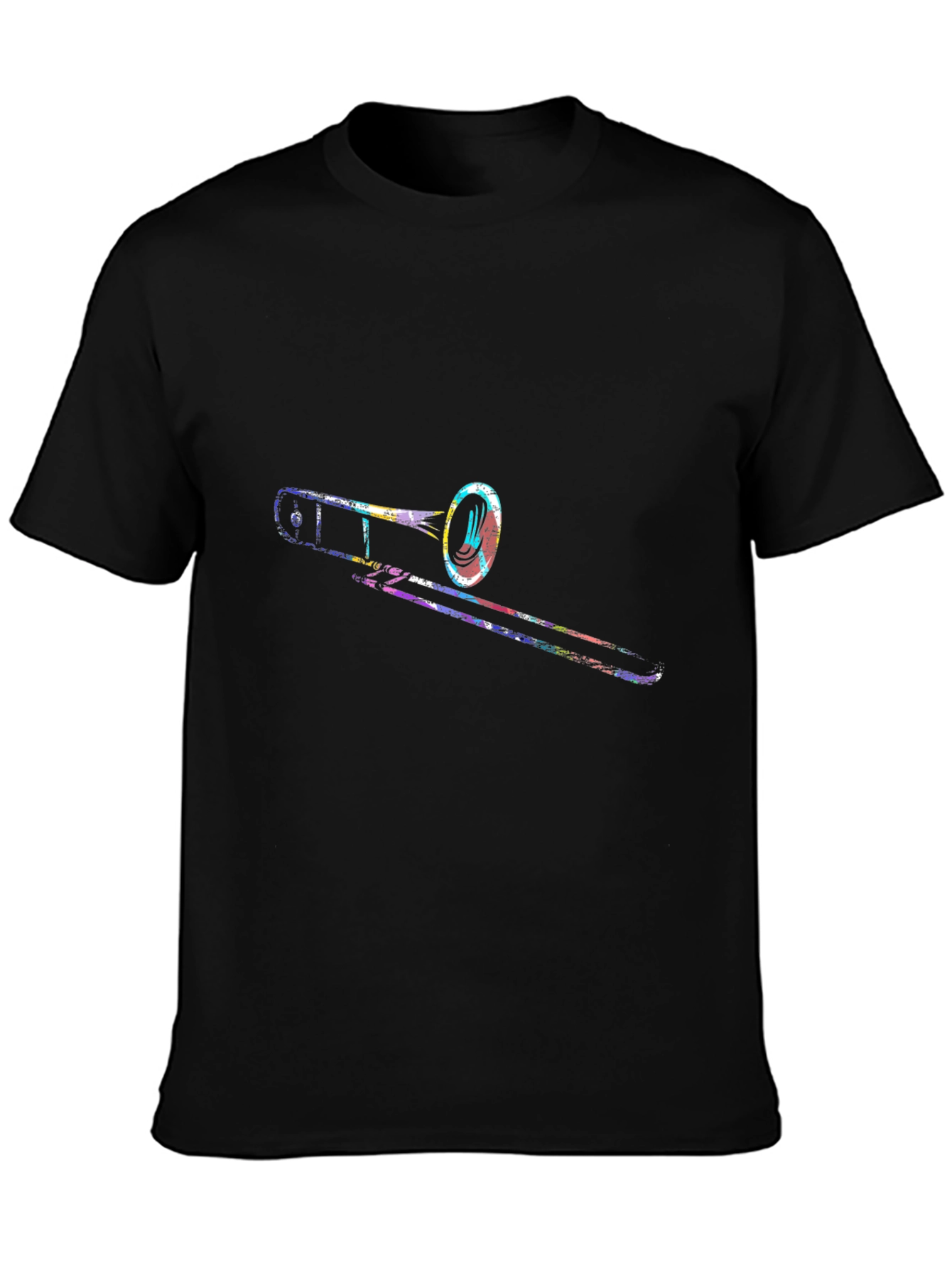 Trombone Graphic Print Black T-Shirt