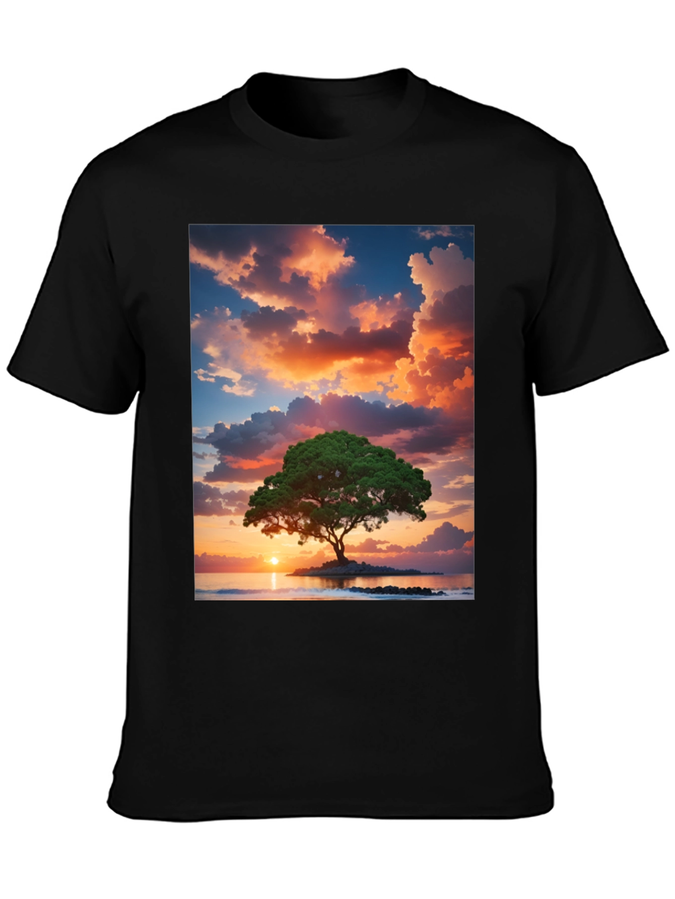 Sunset Tree Graphic Tee - Nature Inspired T-Shirt
