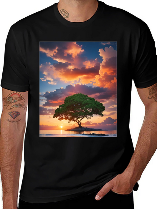 Sunset Tree Graphic Tee - Nature Inspired T-Shirt