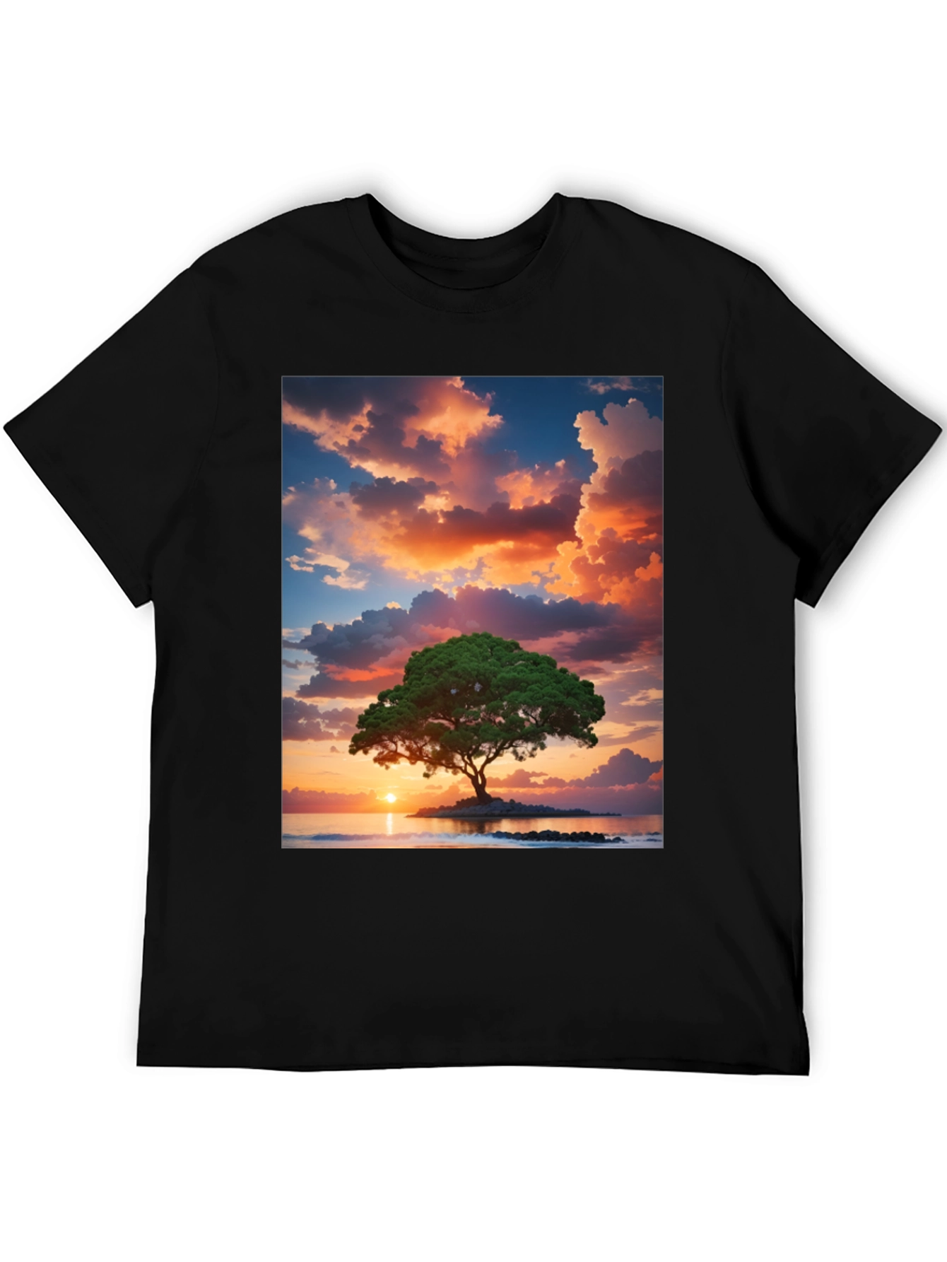Sunset Tree Graphic Tee - Nature Inspired T-Shirt