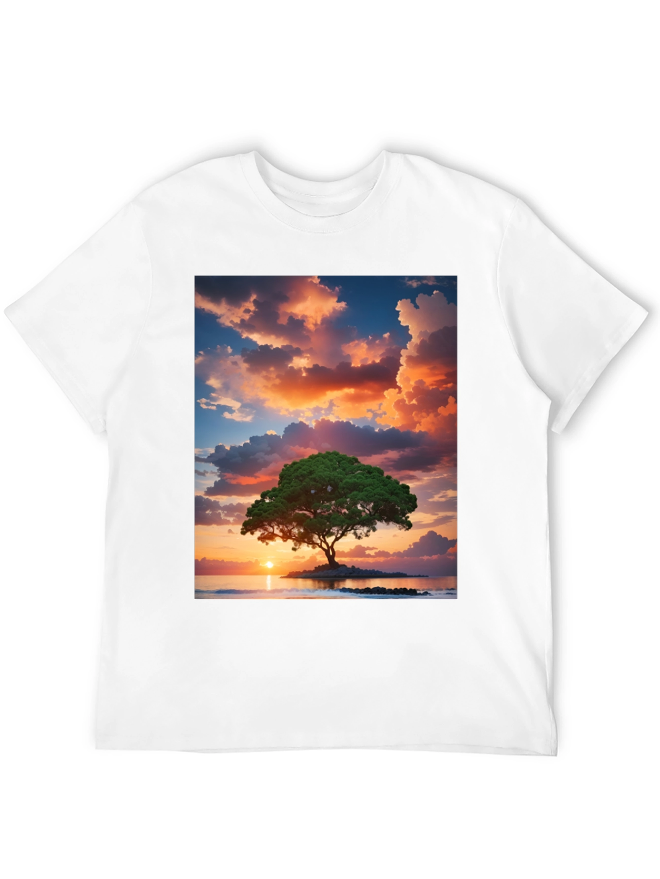 Sunset Tree Graphic Tee - Nature Inspired T-Shirt