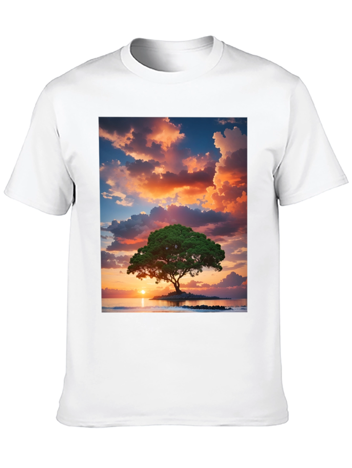 Sunset Tree Graphic Tee - Nature Inspired T-Shirt