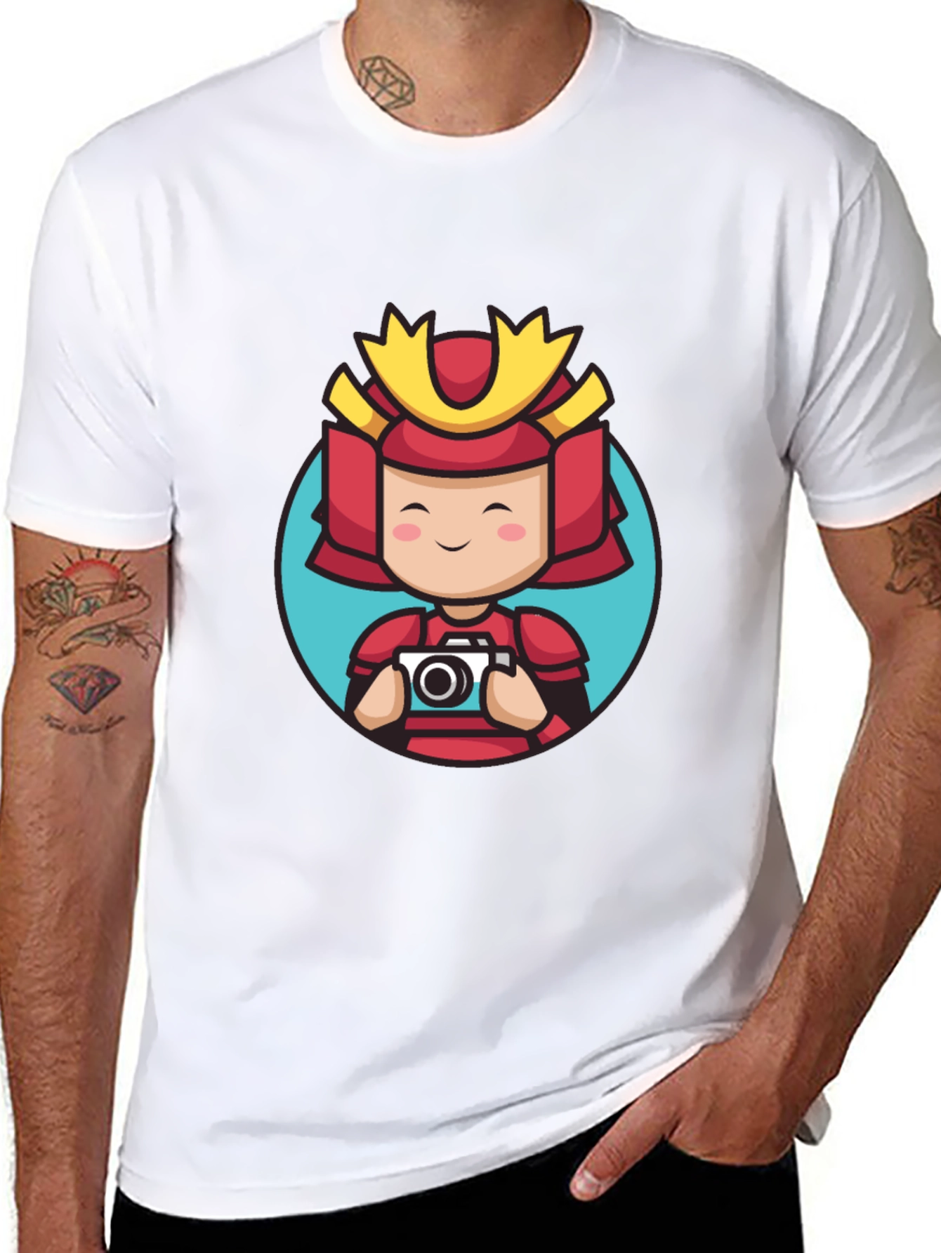 Samurai Photographer T-Shirt - Cool Graphic Tee